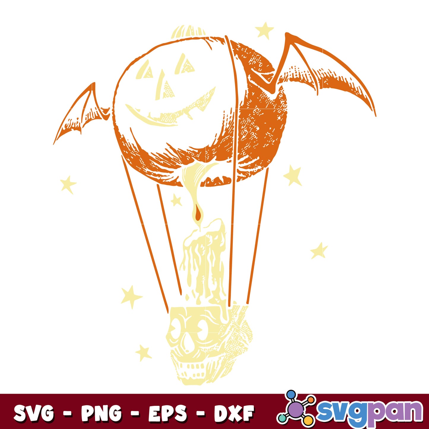 Hot Air Balloon Pumpkin Halloween svg