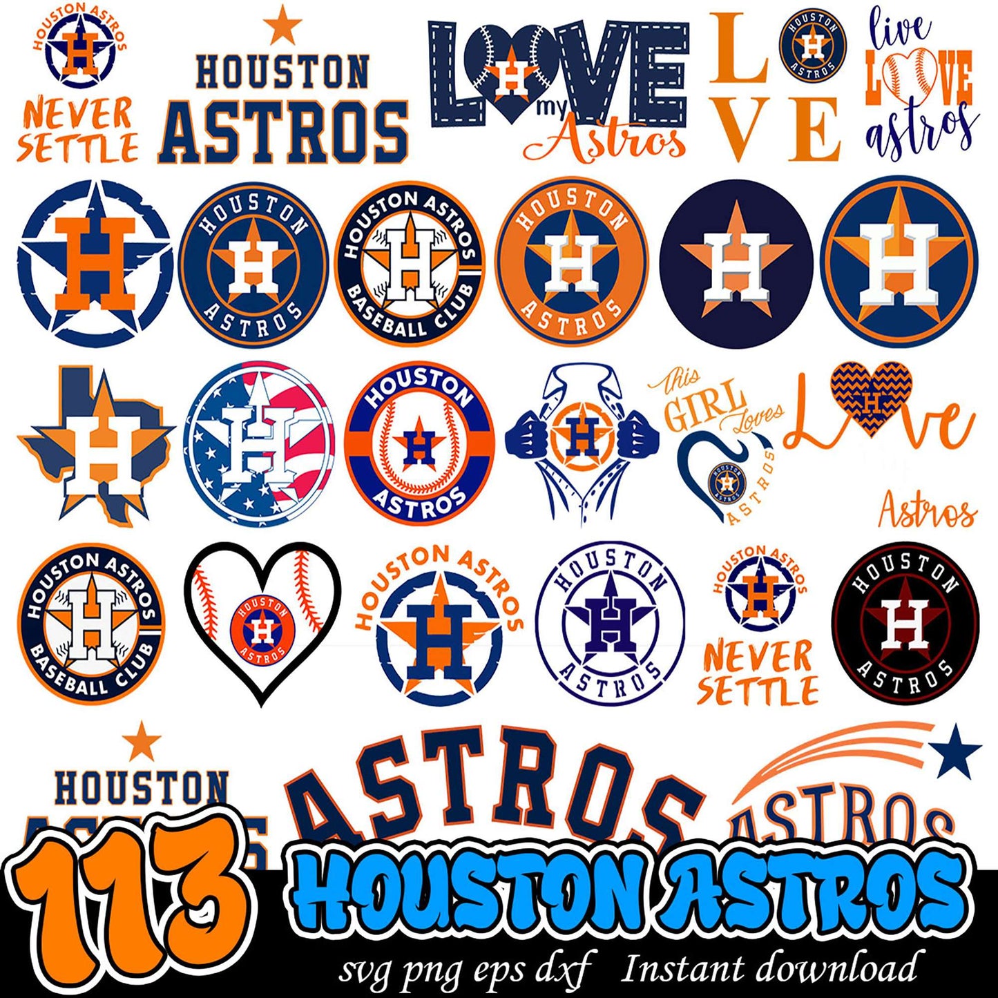 Houston Astros SVG Bundle 13 Designs