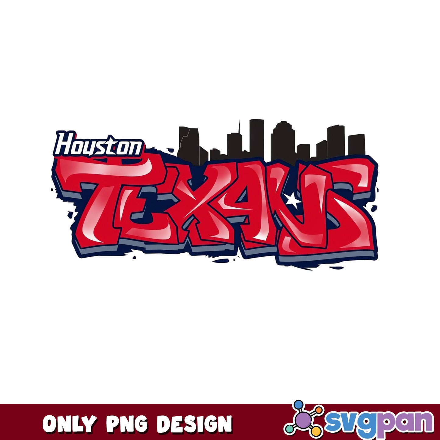 Houston Texans Graffiti PNG, Football Skyline PNG, NFL PNG