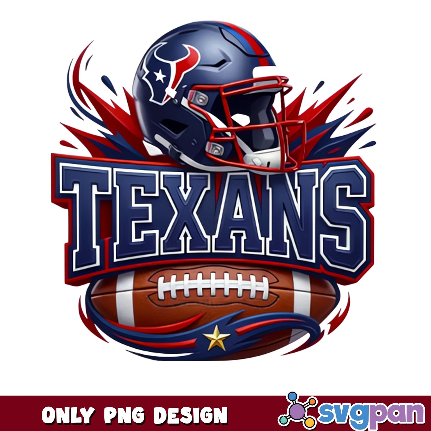 Houston Texans PNG, Football Helmet Design PNG, NFL Team PNG