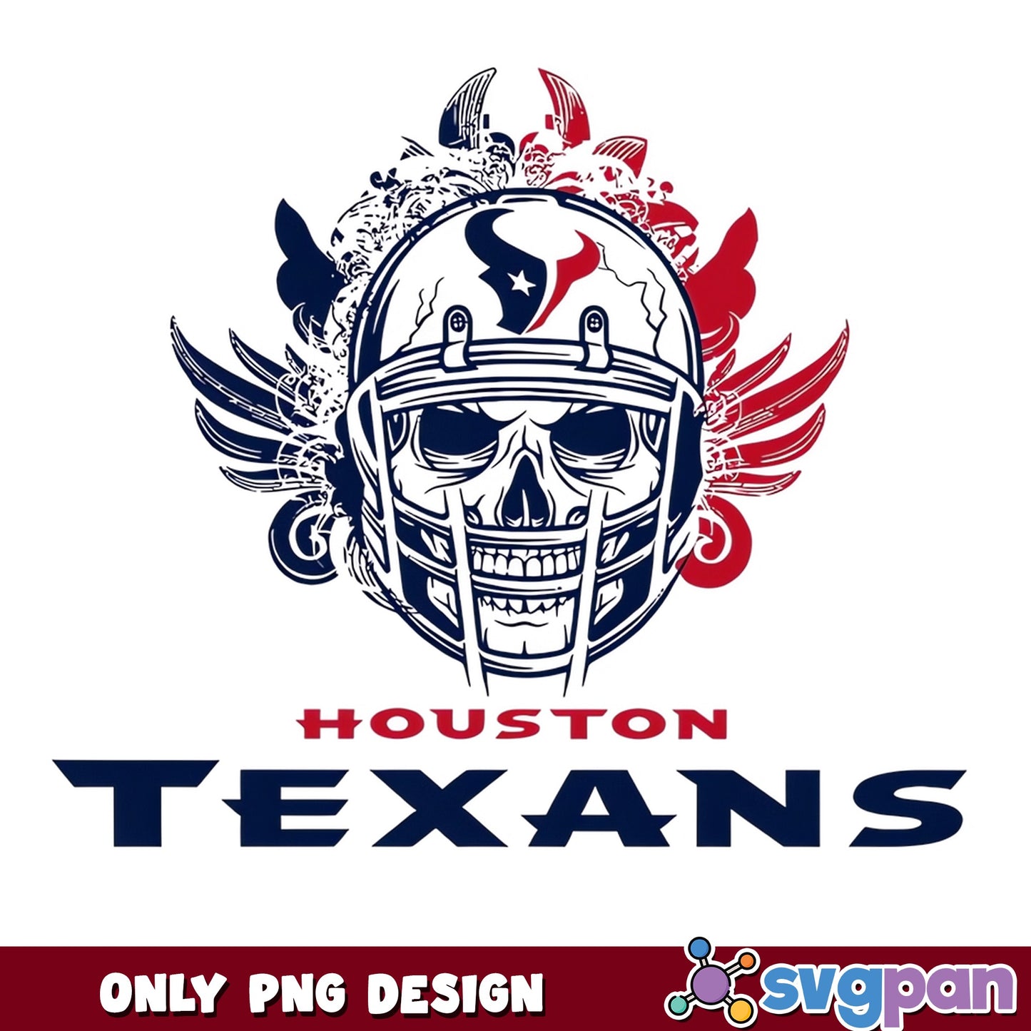 Houston Texans Skull PNG, NFL Football Skull Design, Texans PNG