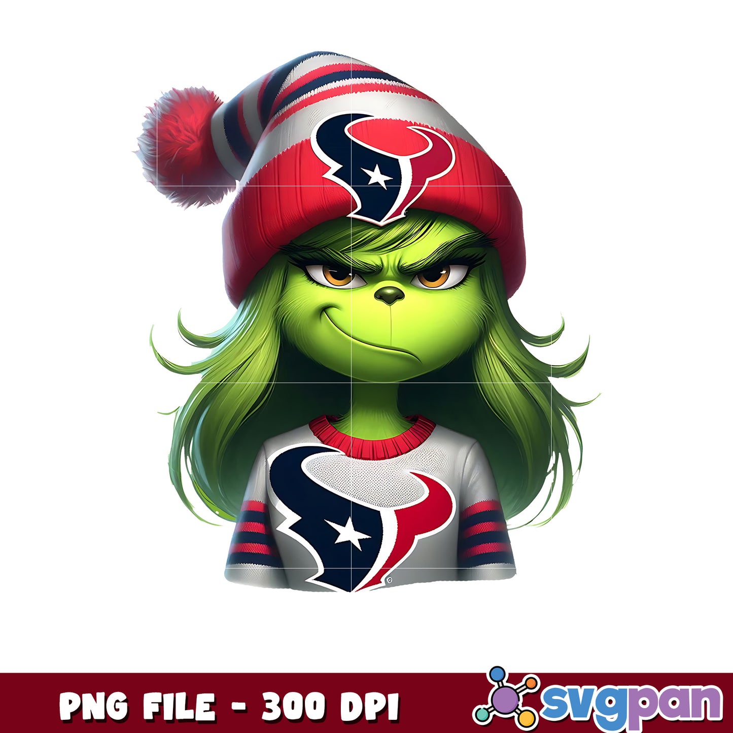 Houston texans girl grinch png, texans grinch png, nfl football png