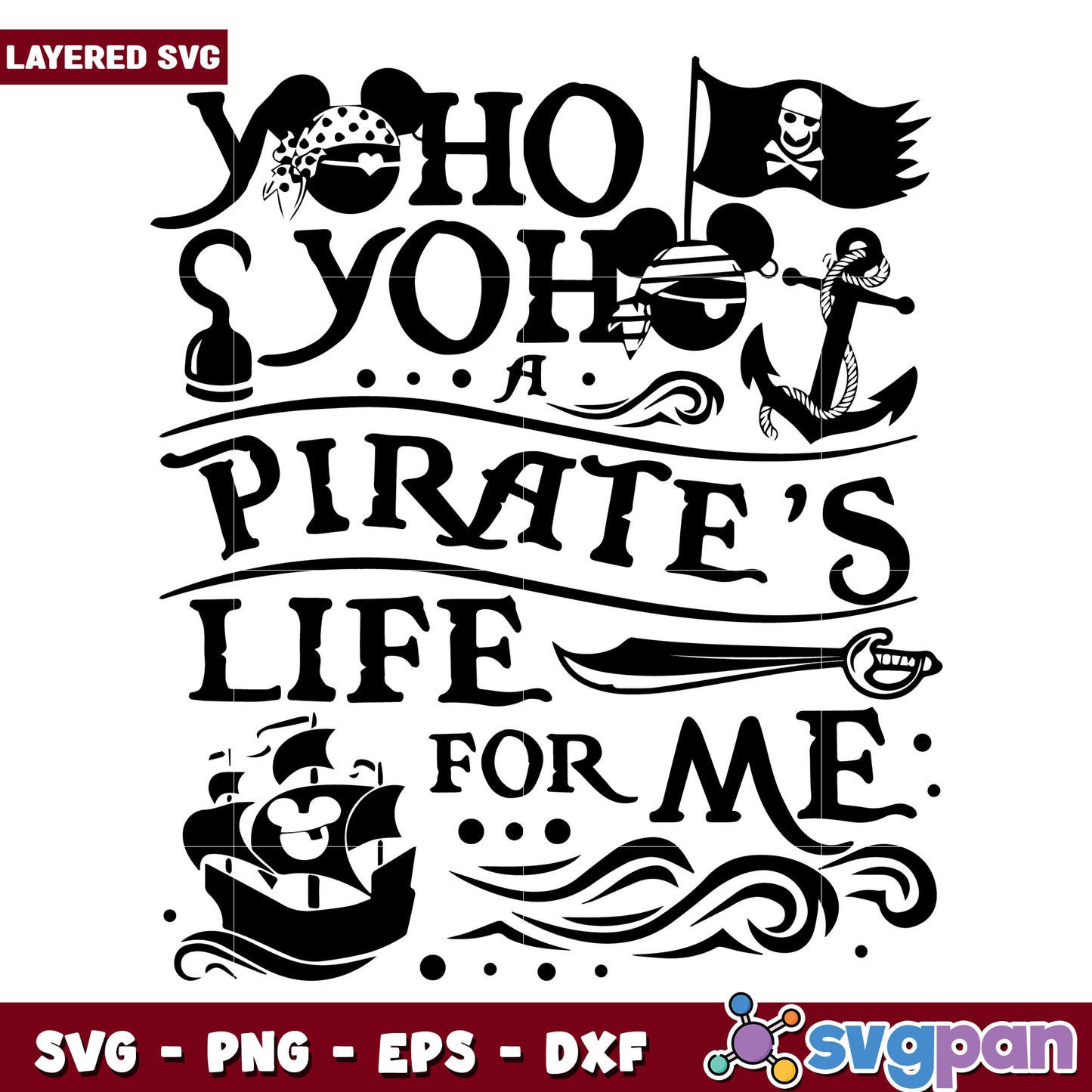 Ho yoh a pirates life for me svg, disneyland parks svg, disney princess svg