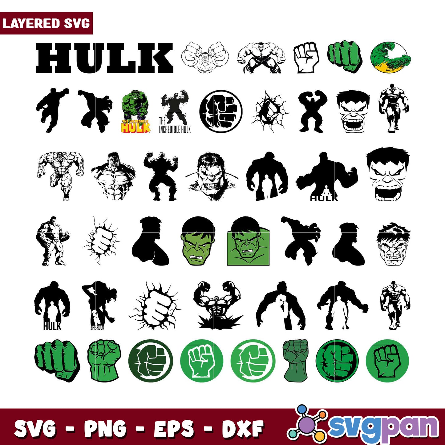 Hulk SVG Bundle 30 Layered Designs