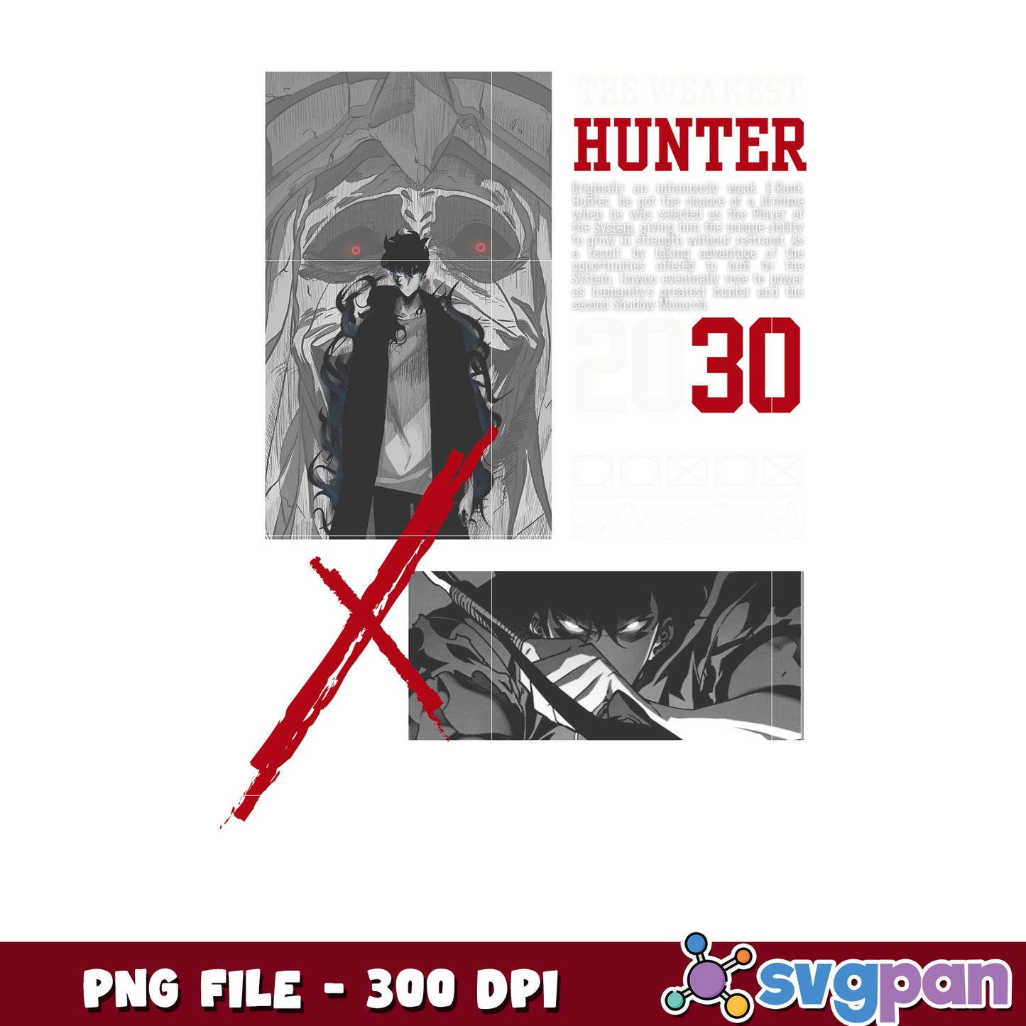 Hunter 30 png, shadow monarch png, solo leveling anime png