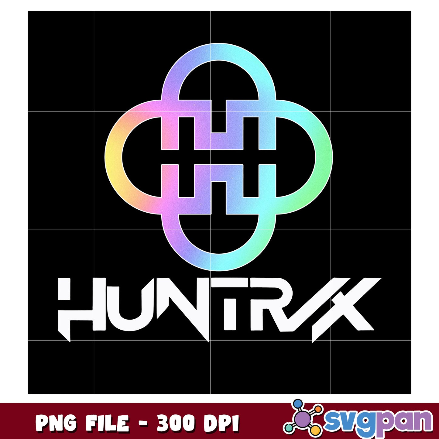 Huntrix neon logo png, kpop band png, netflix cartoon png