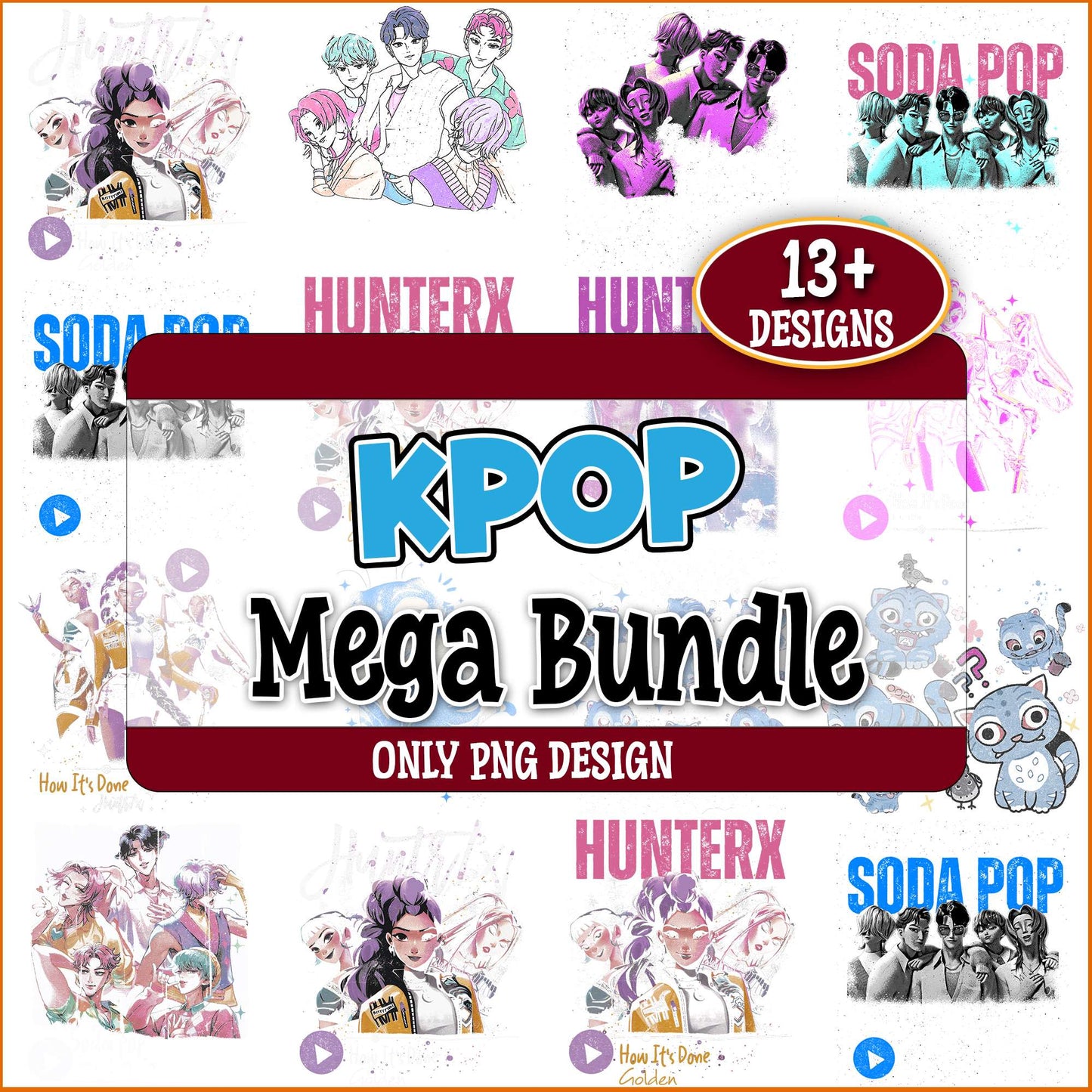 Huntrix x saja band png bundle