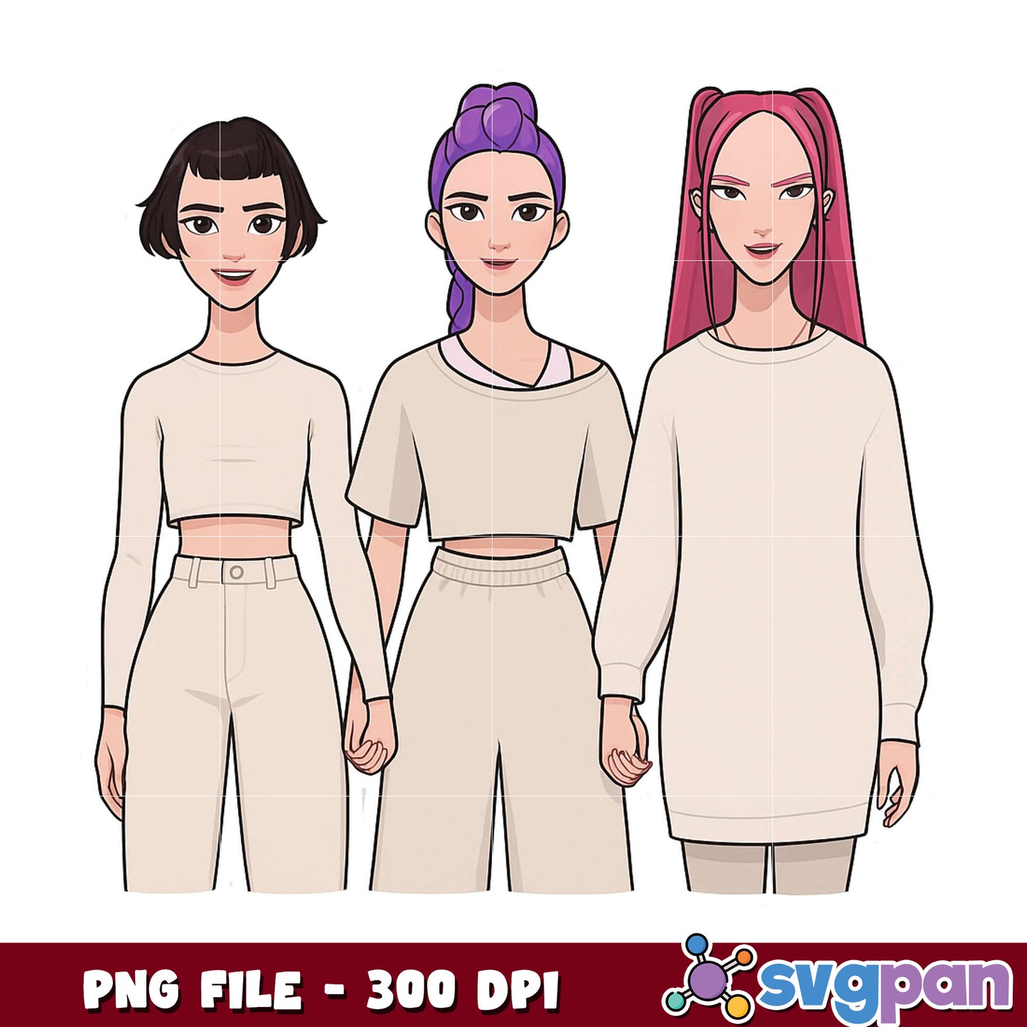 Huntrix young design png, chibi anime png, cute girl png