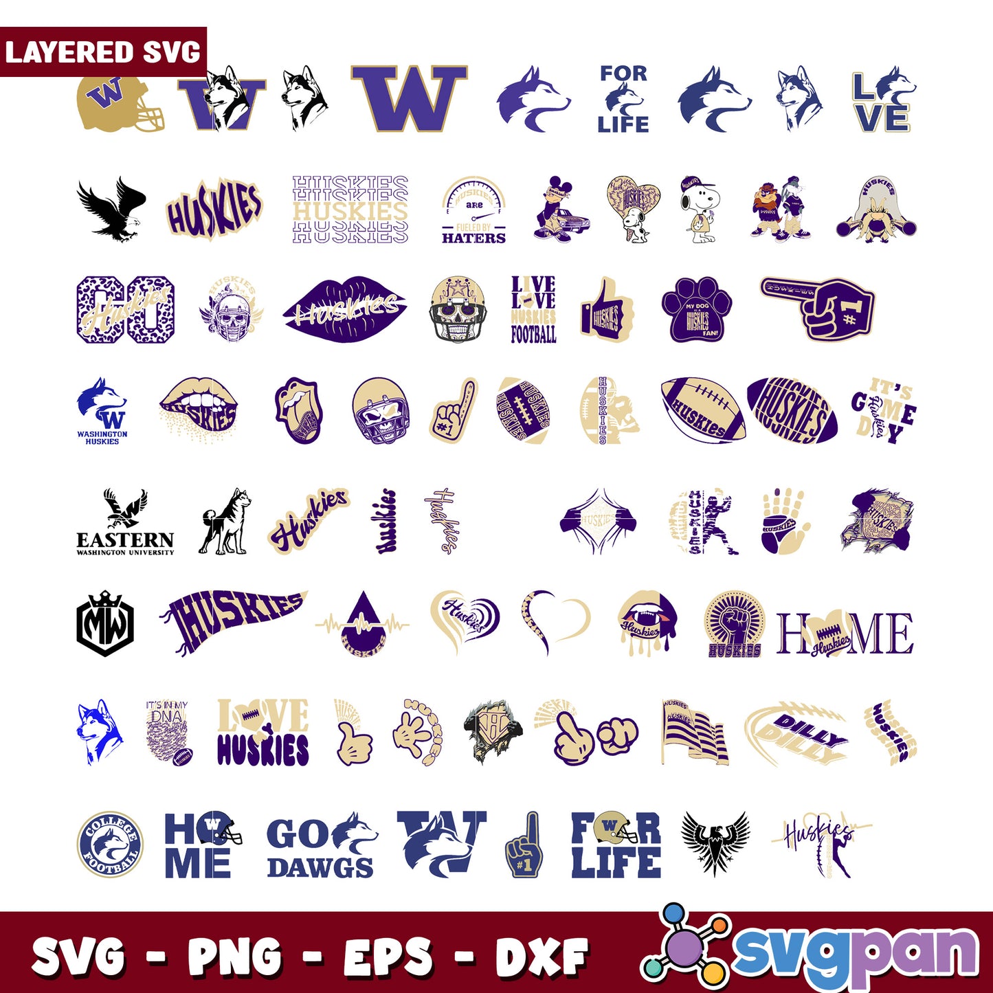 Husky SVG Bundle 40+ Layered Designs