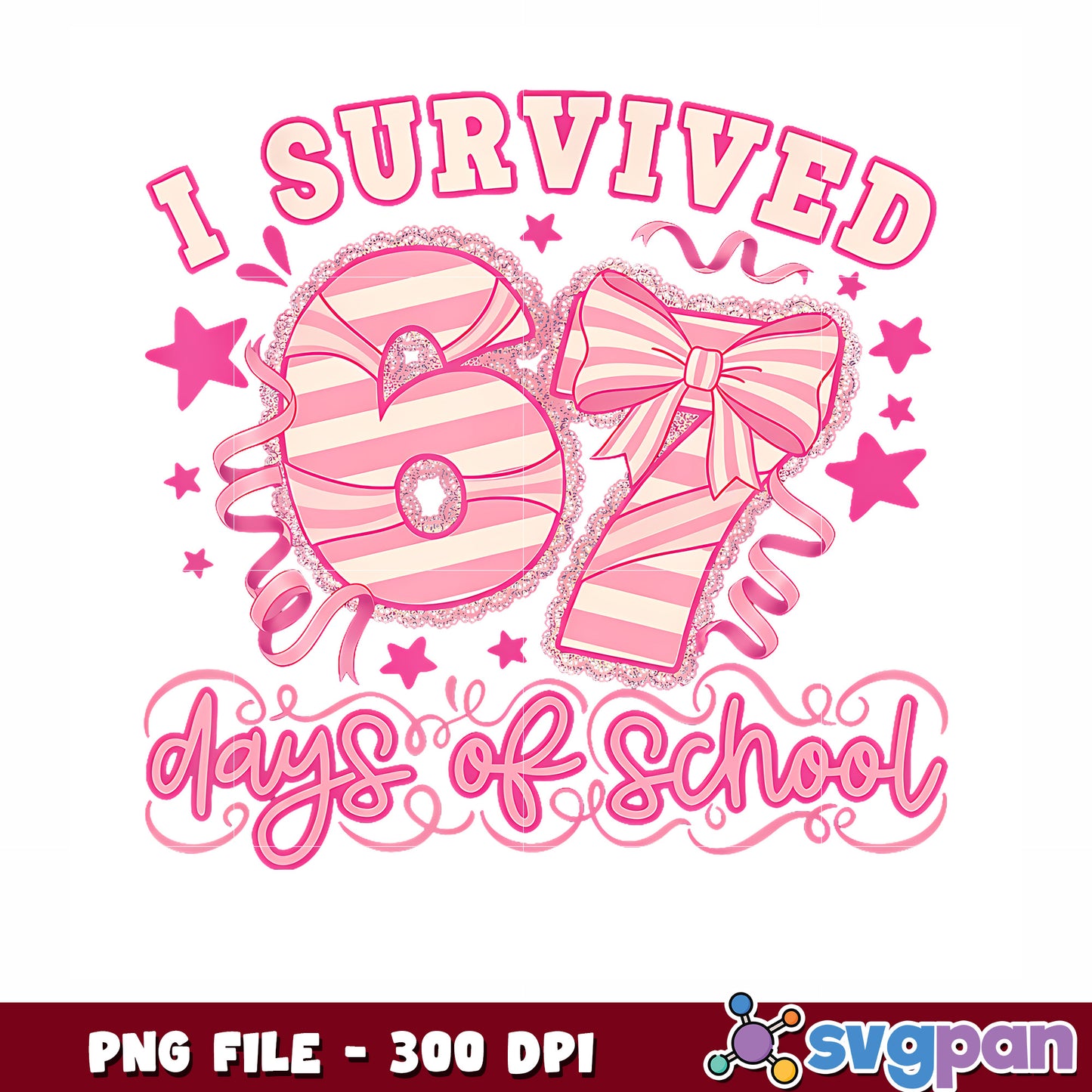 I Survived 67 Days Of School png, christmas songs png, six seven png