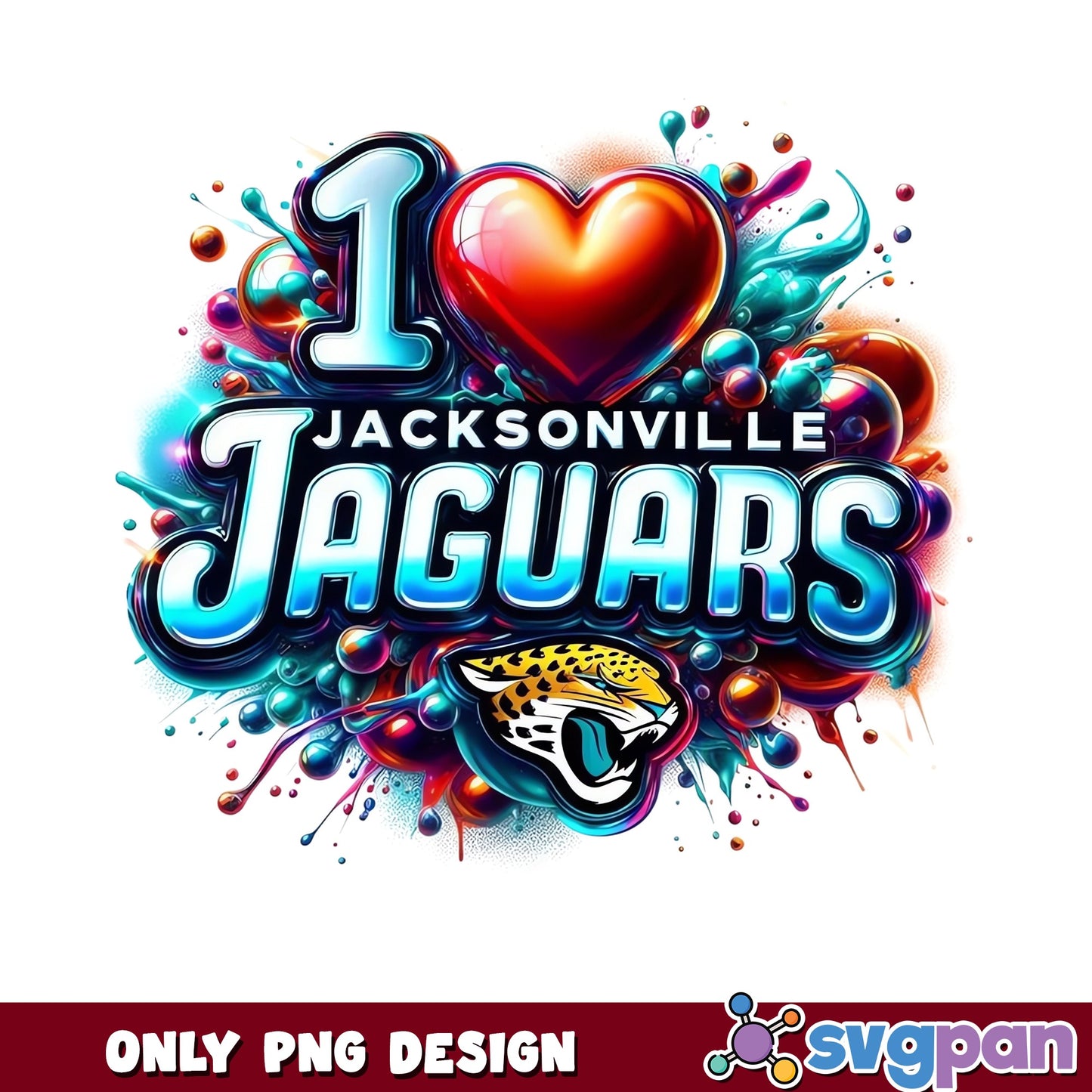 I Love Jacksonville Jaguars PNG, NFL Football PNG, Jaguars PNG