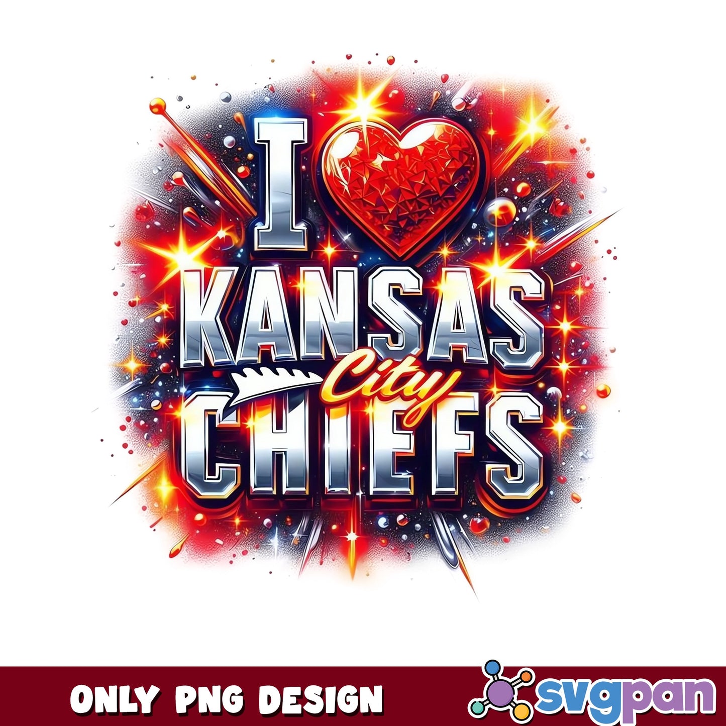 I Love Kansas City Chiefs PNG, Chiefs Football PNG, KC Chiefs PNG