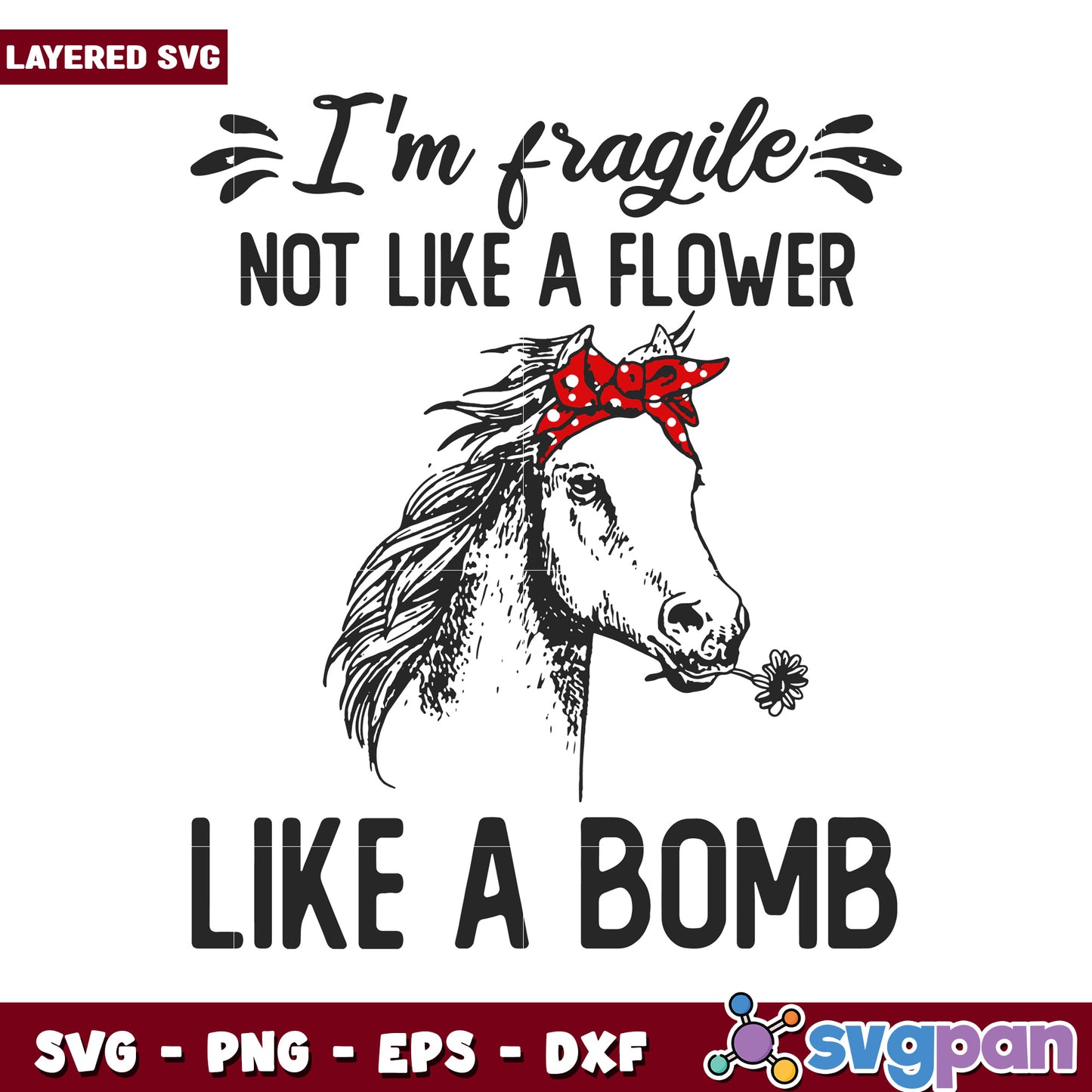 I'm Fragile Not Like a Flower, Unique Layered SVG Design Download