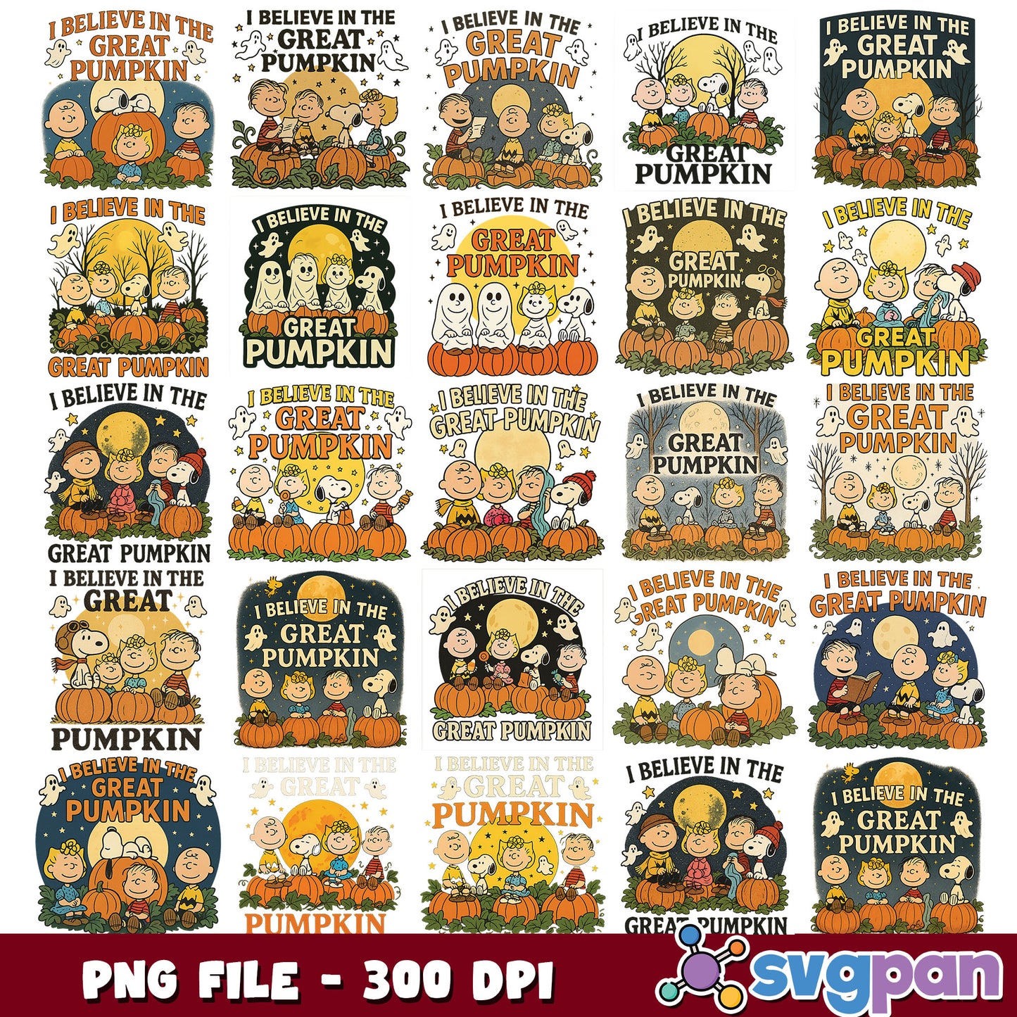 I believe in the great pumpkin png bundle