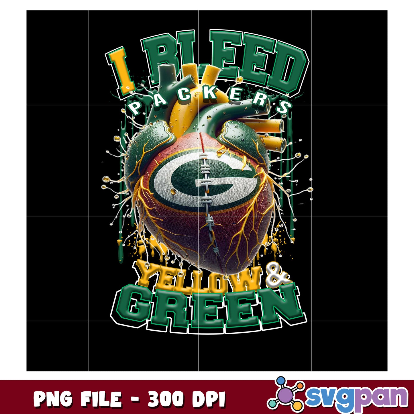 I bleed packers yellow and green png, nft teams 2025 png, nfl games today png