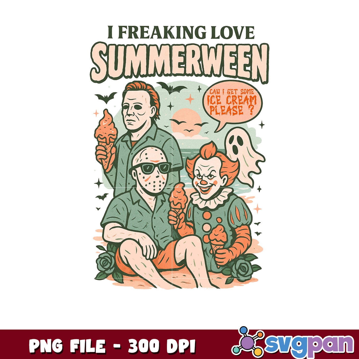 I freaking love summerween png, halloween holiday png, halloween costume png