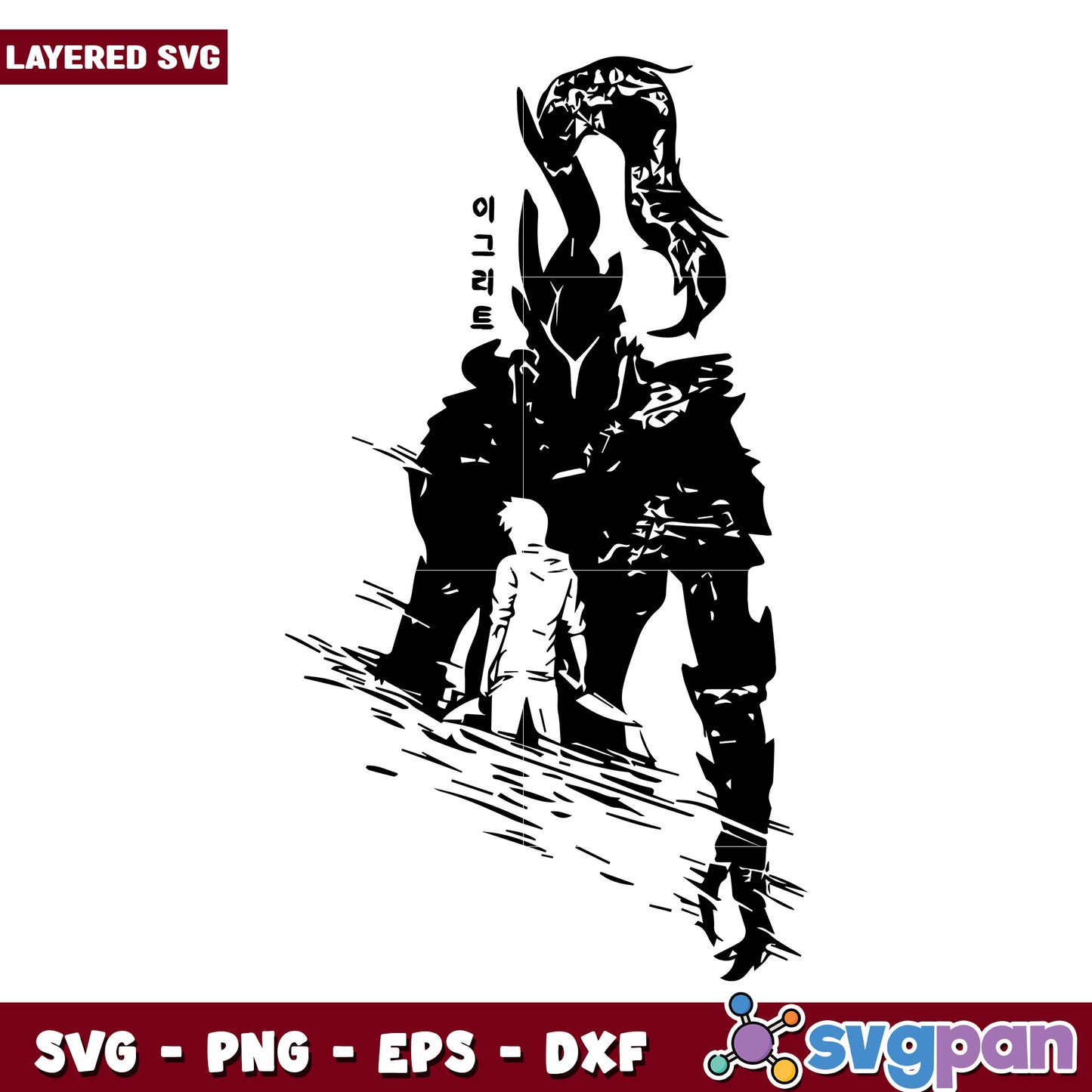 Igris and jinwoo svg, solo leveling svg, korean anime svg