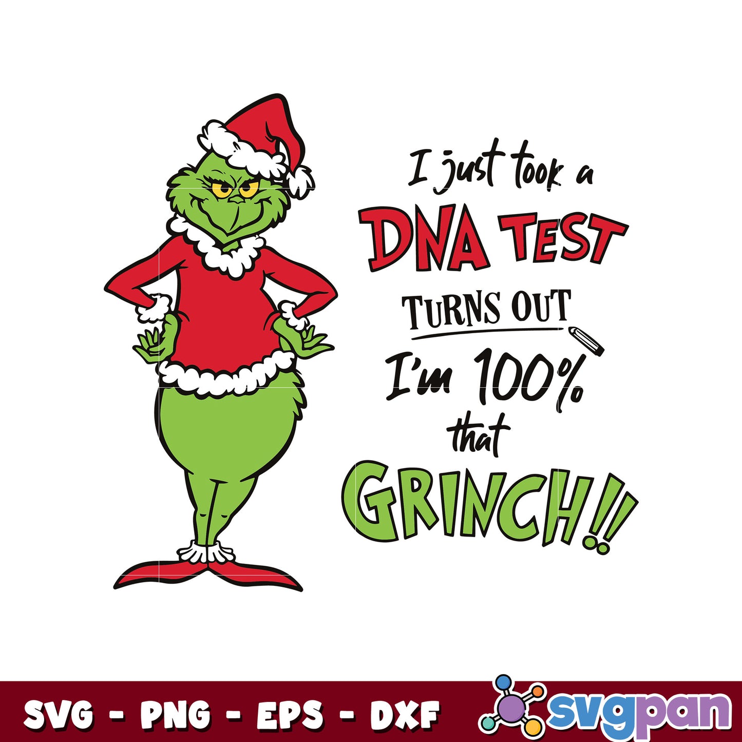 I just took a dna test im 100% that grinch svg