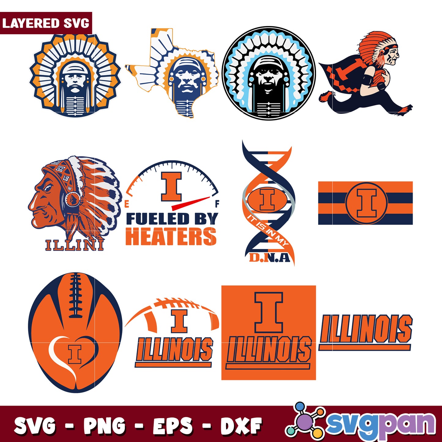 Illinois Sports Team SVG Bundle for Crafting Files