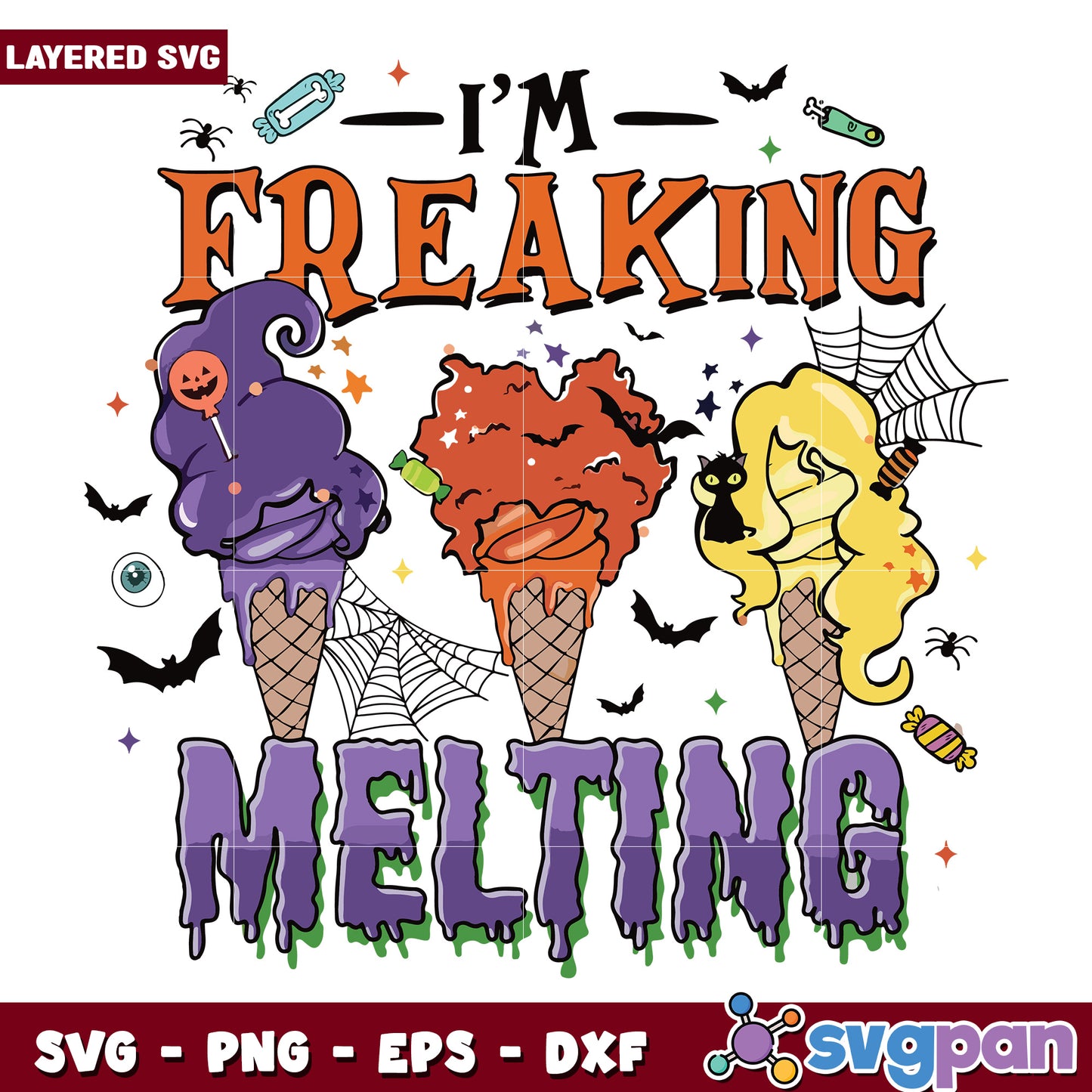 Im freaking melting svg, spooky halloween svg, halloween holiday svg