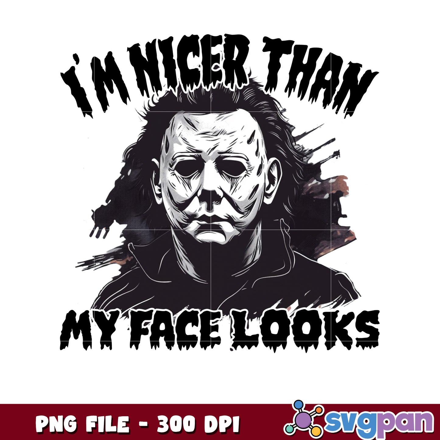 Im nicer than my face looks png, halloween time png, horror characters png