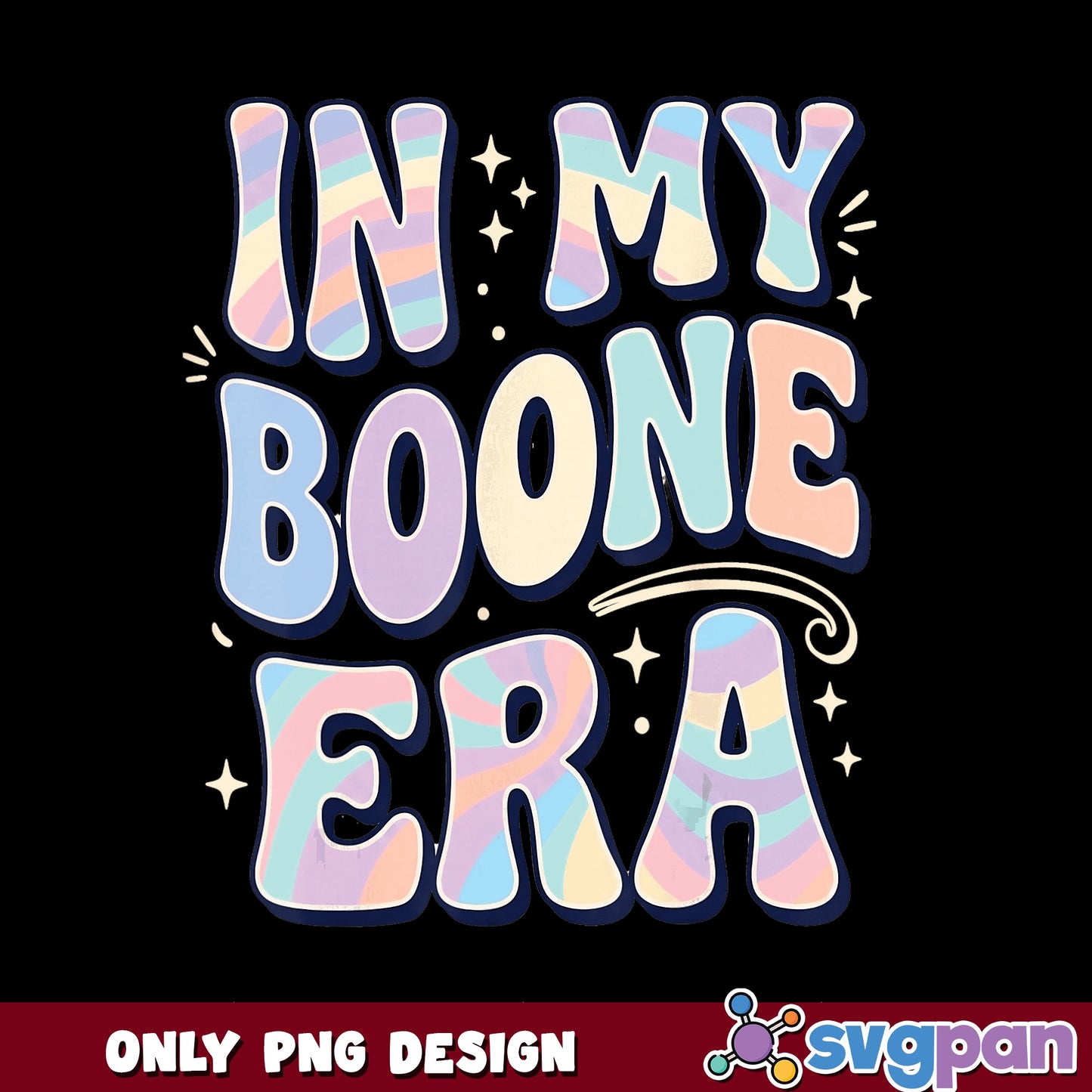 In My Boone Era PNG, Groovy Last Name Era, Custom Name PNG