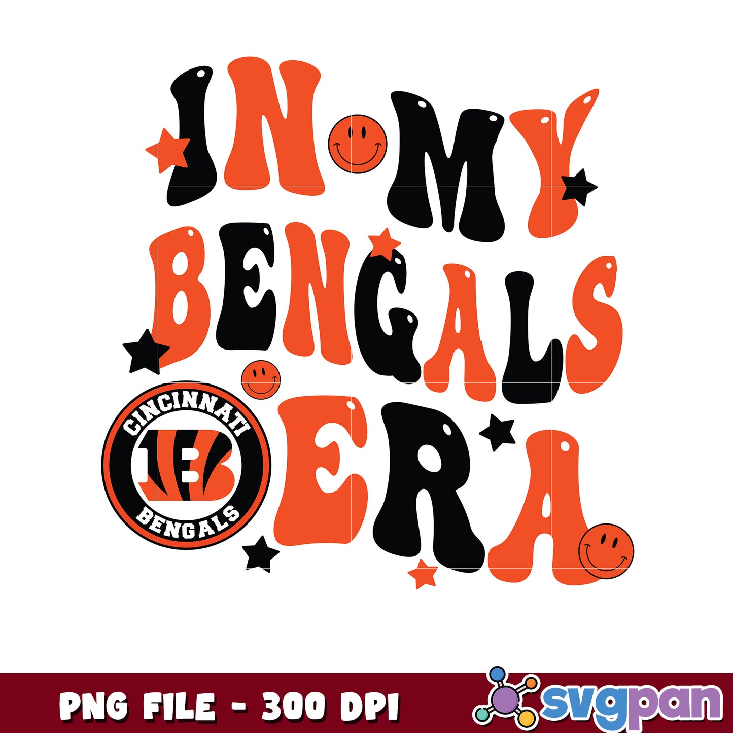 In my bengals era design png, nfl american football ball png, nlf team logo png