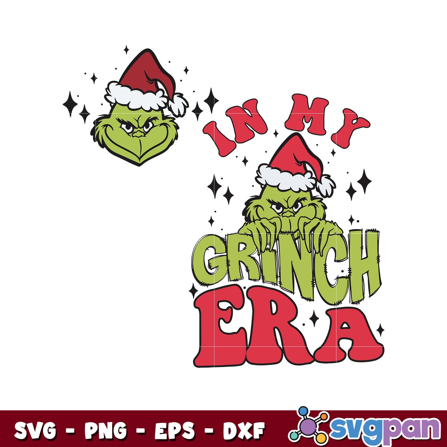 In my grinch head era Santa grinchmas svg