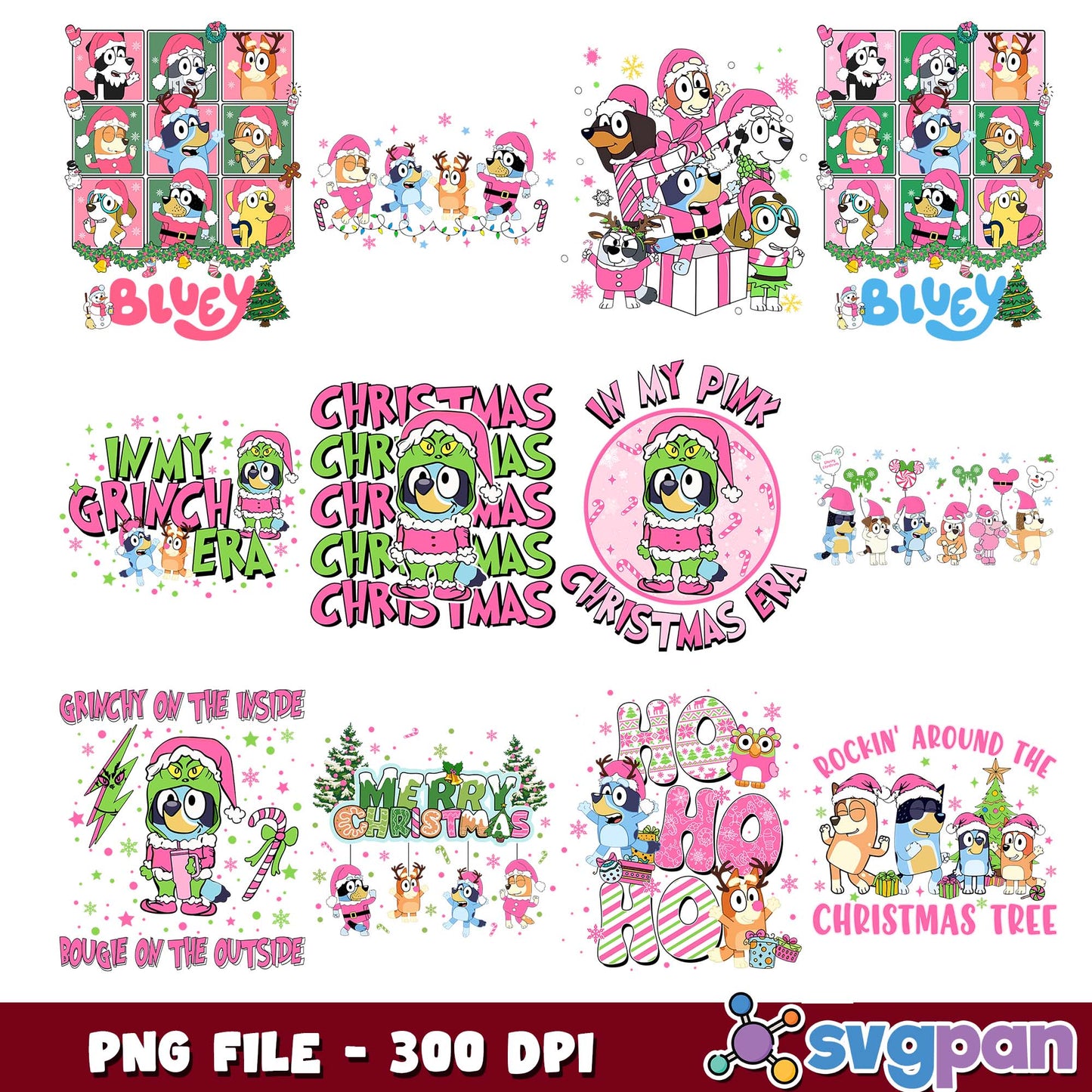 In my pink christmas era png bundle