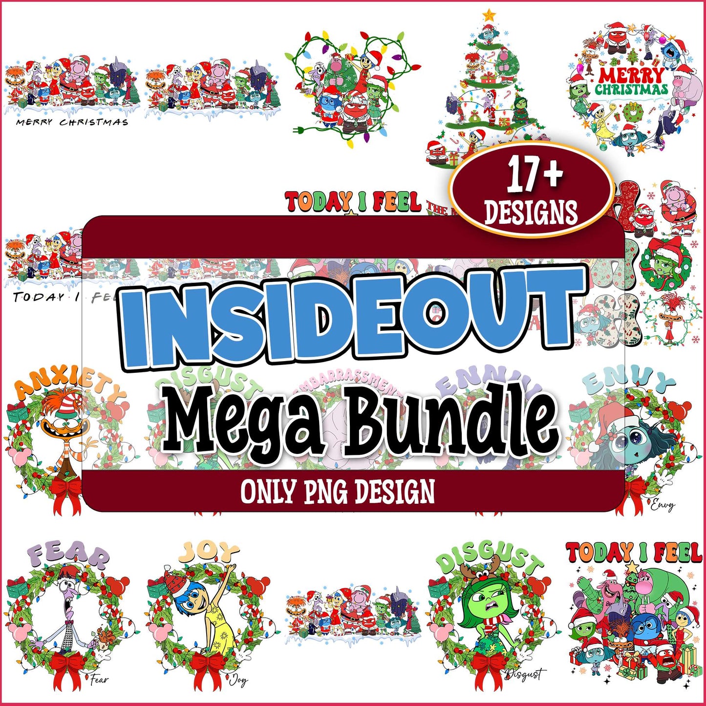 InsideOut Christmas png bundle