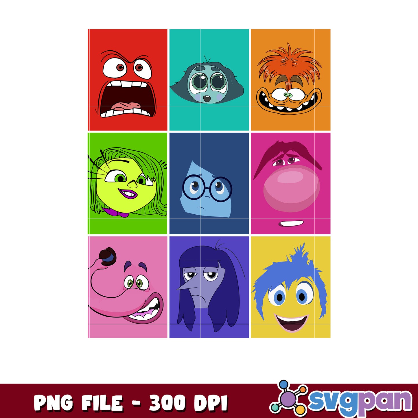 Inside Out Emotions PNG Characters