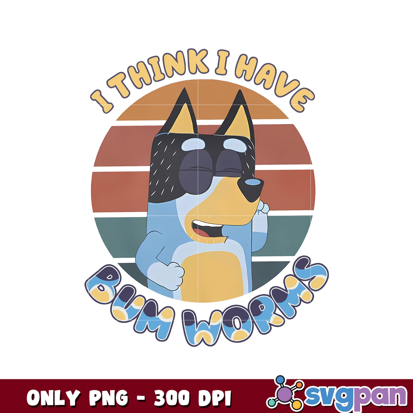 I think i have bum worms bluey png, bluey characters png