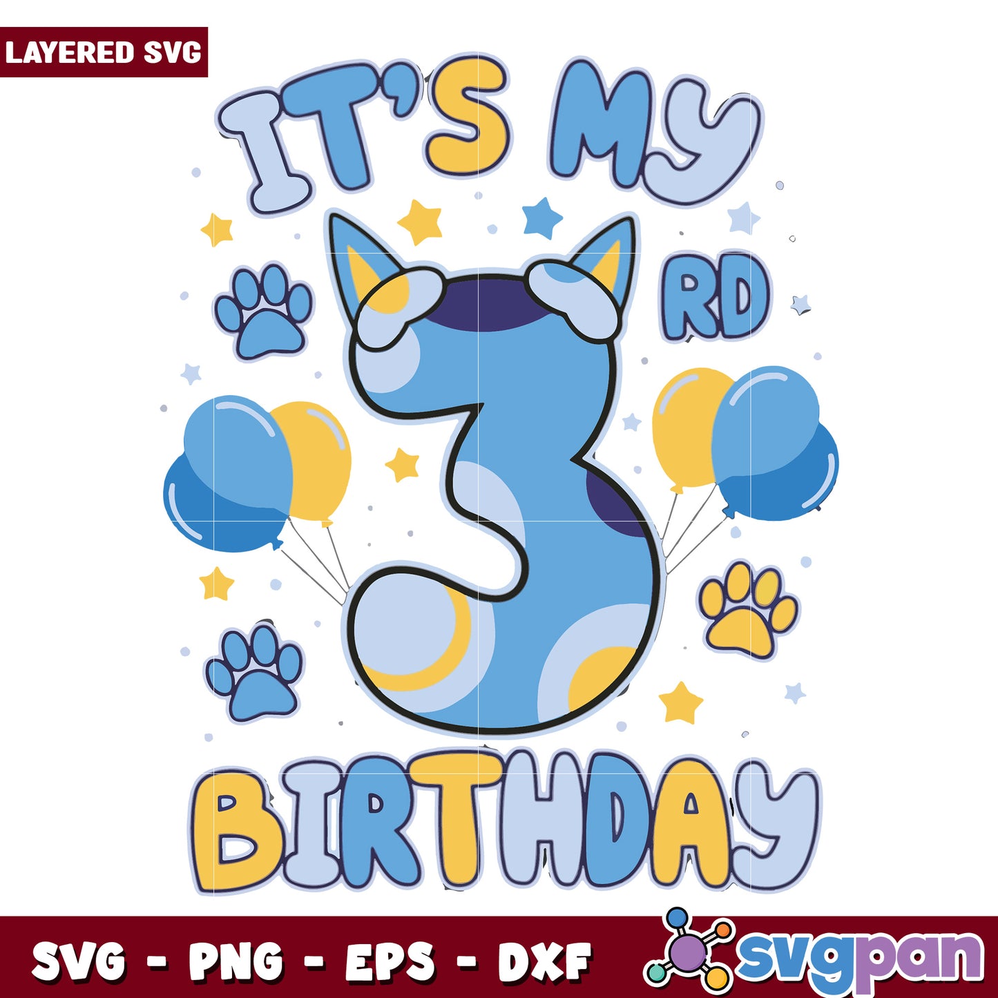 It is my third birthday svg, happy birthday svg, third birthday svg