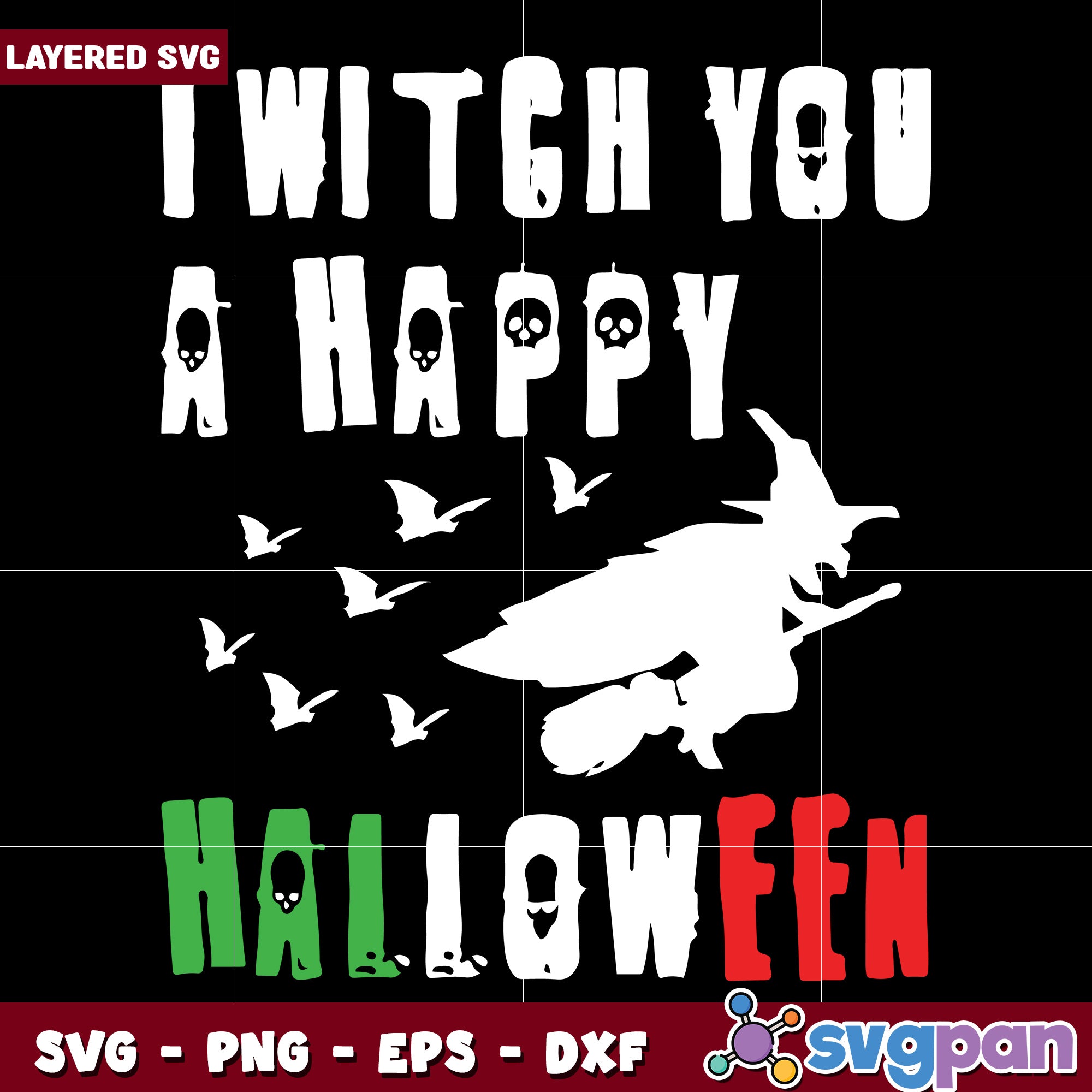 I witch you a happy halloween svg, halloween holiday svg, halloween ch ...