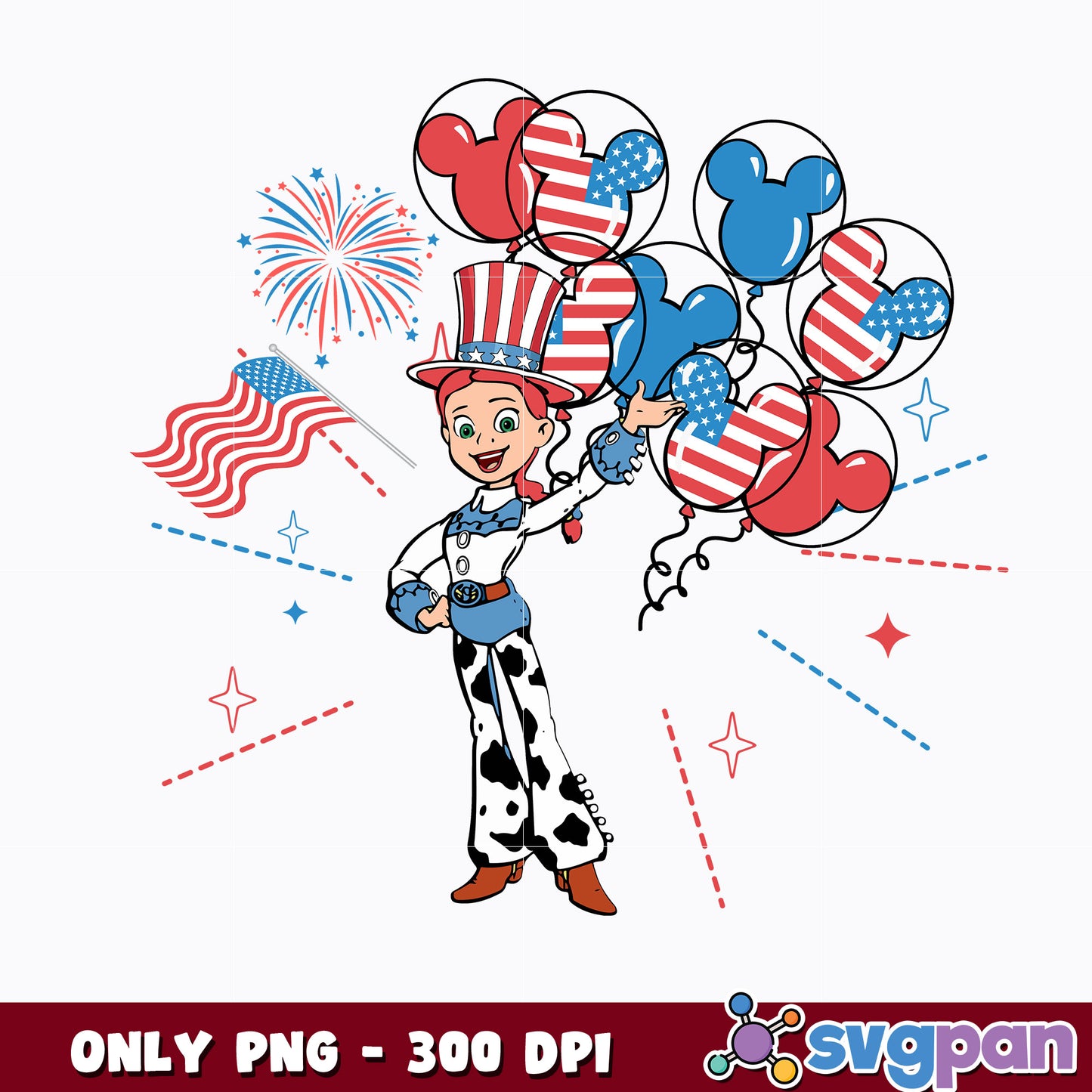 Jessie Disney 4th Of July png
