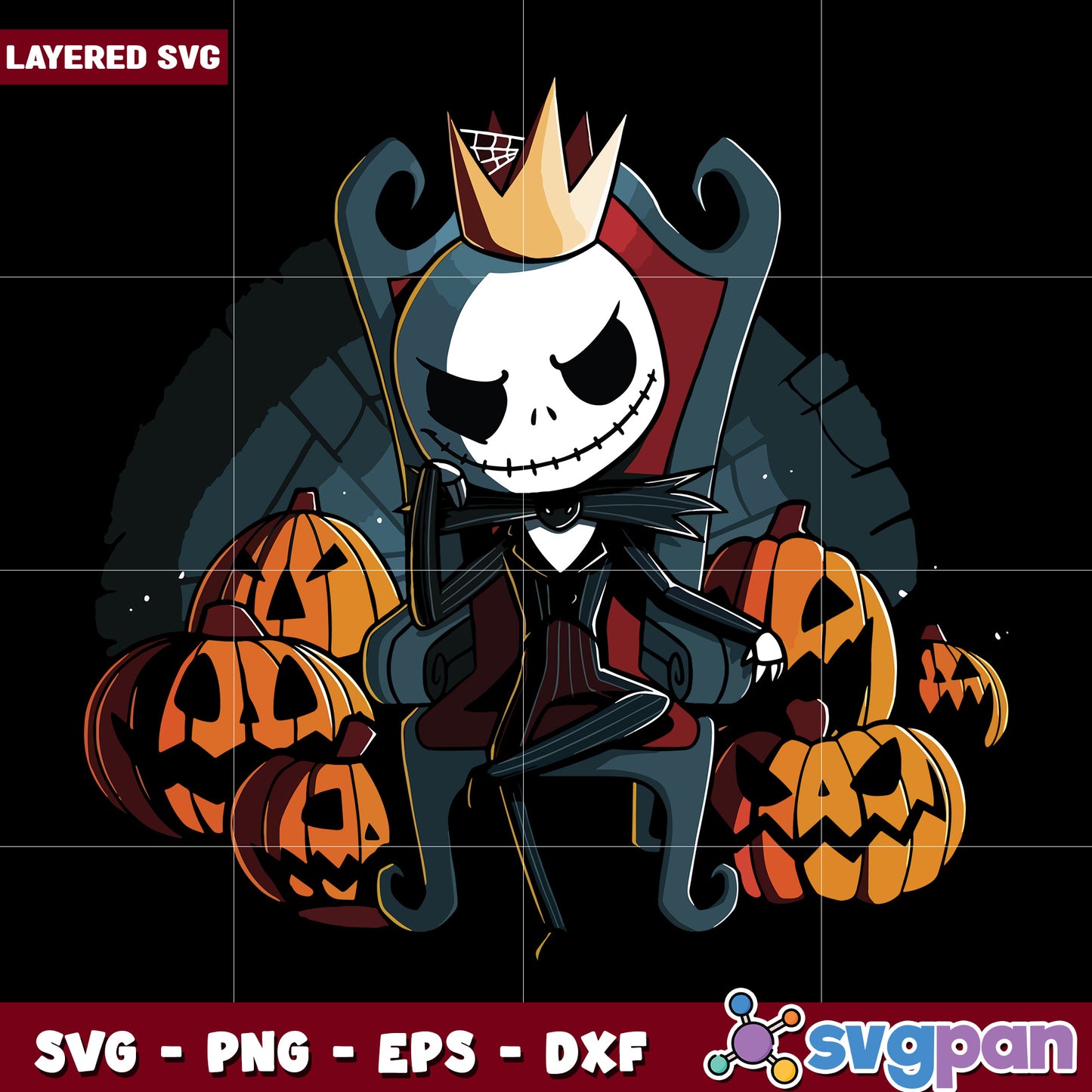Jack Skellington The King Of Halloween svg, halloween candy svg, scary characters svg