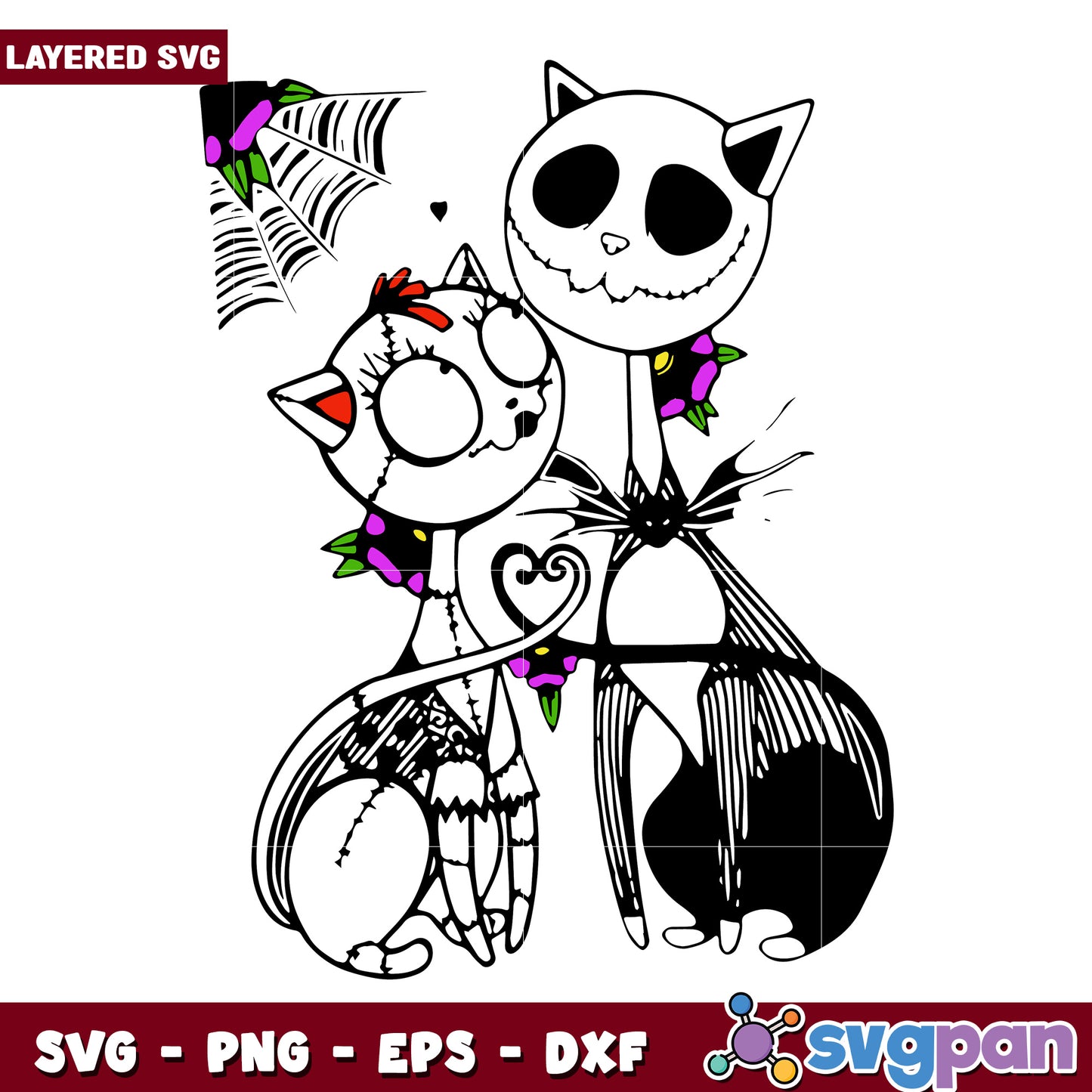 Jack and sally halloween svg, hallowee candy svg, scary halloween svg