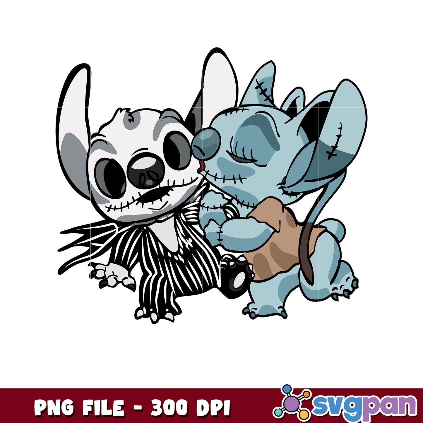 Jack stitch and sally angel png, halloween oogie boogie png, halloween toys png