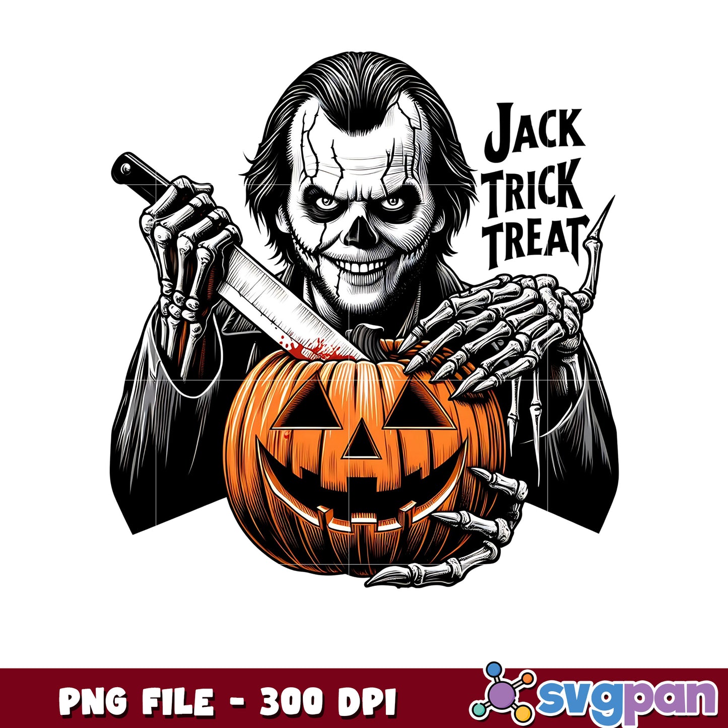 Jack trick treat png, halloween art png, halloween killers png