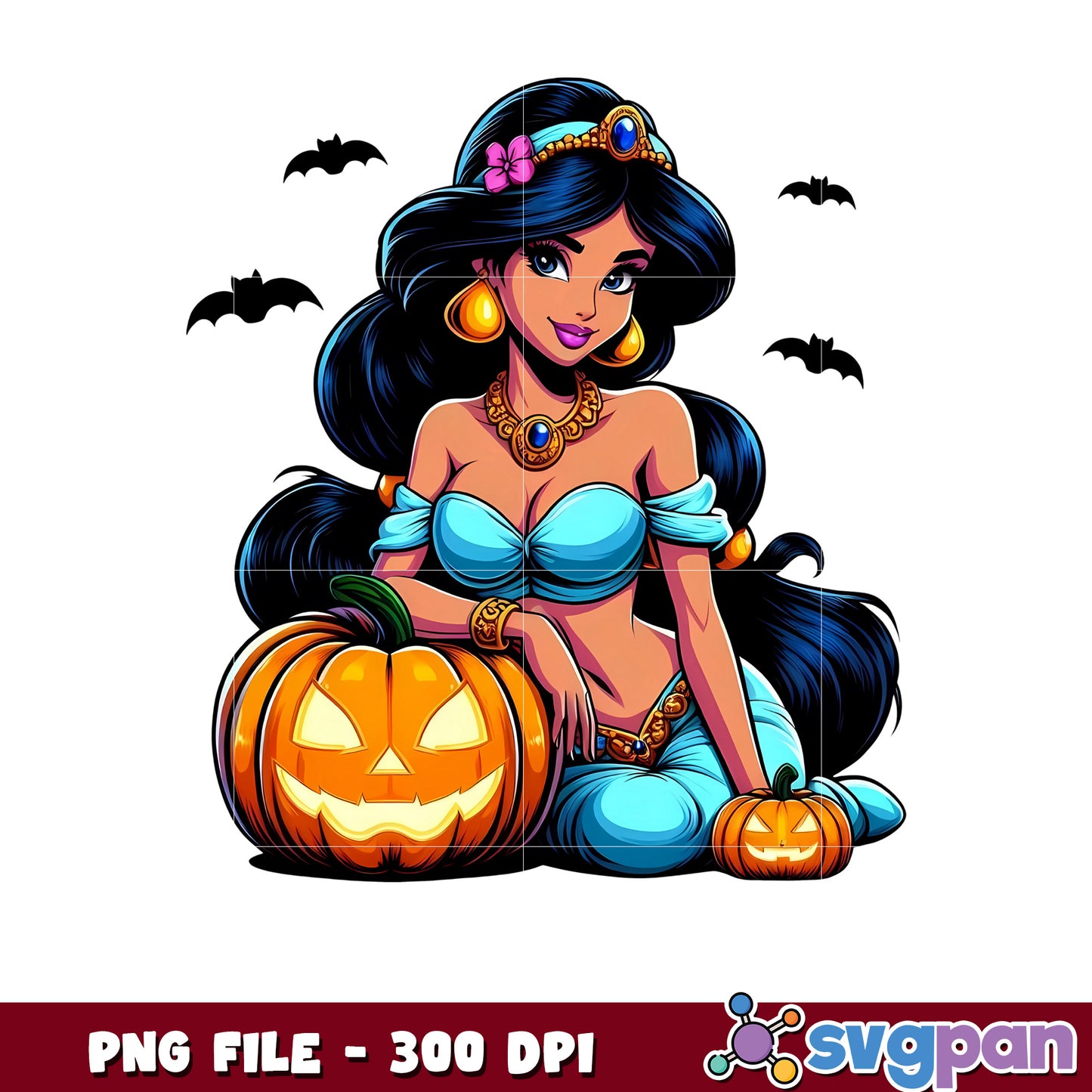 Jasmine halloween png, halloween decor png, halloween pumpkin png