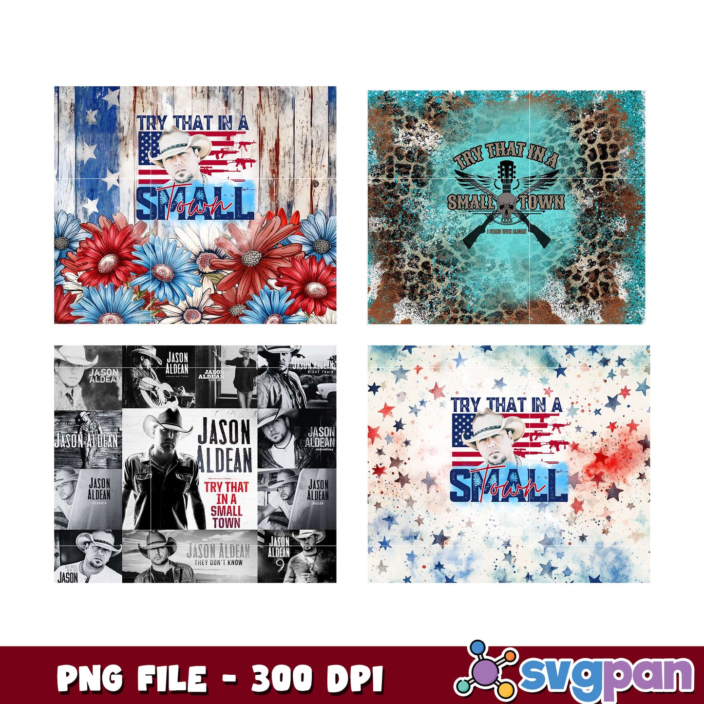 Jason Aldean Small Town PNG Bundle 300 DPI