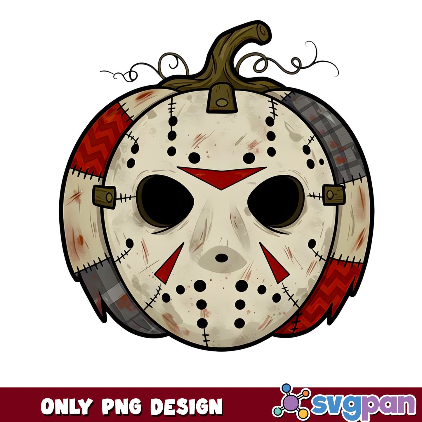 Jason Voorhees Pumpkin Halloween PNG, Horror Mask PNG, Spooky PNG