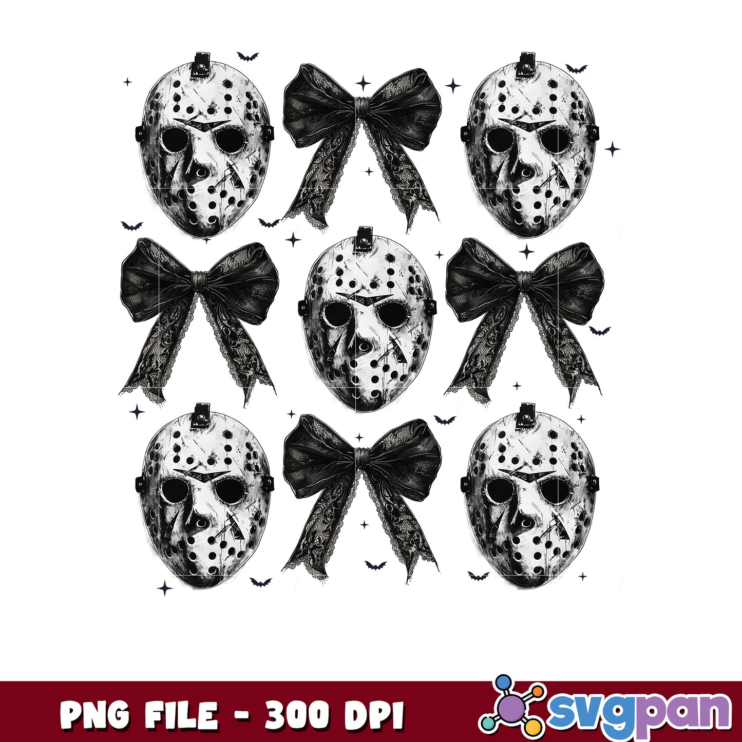 Jason bowtie design png, halloween cookies png, halloween horror nights png