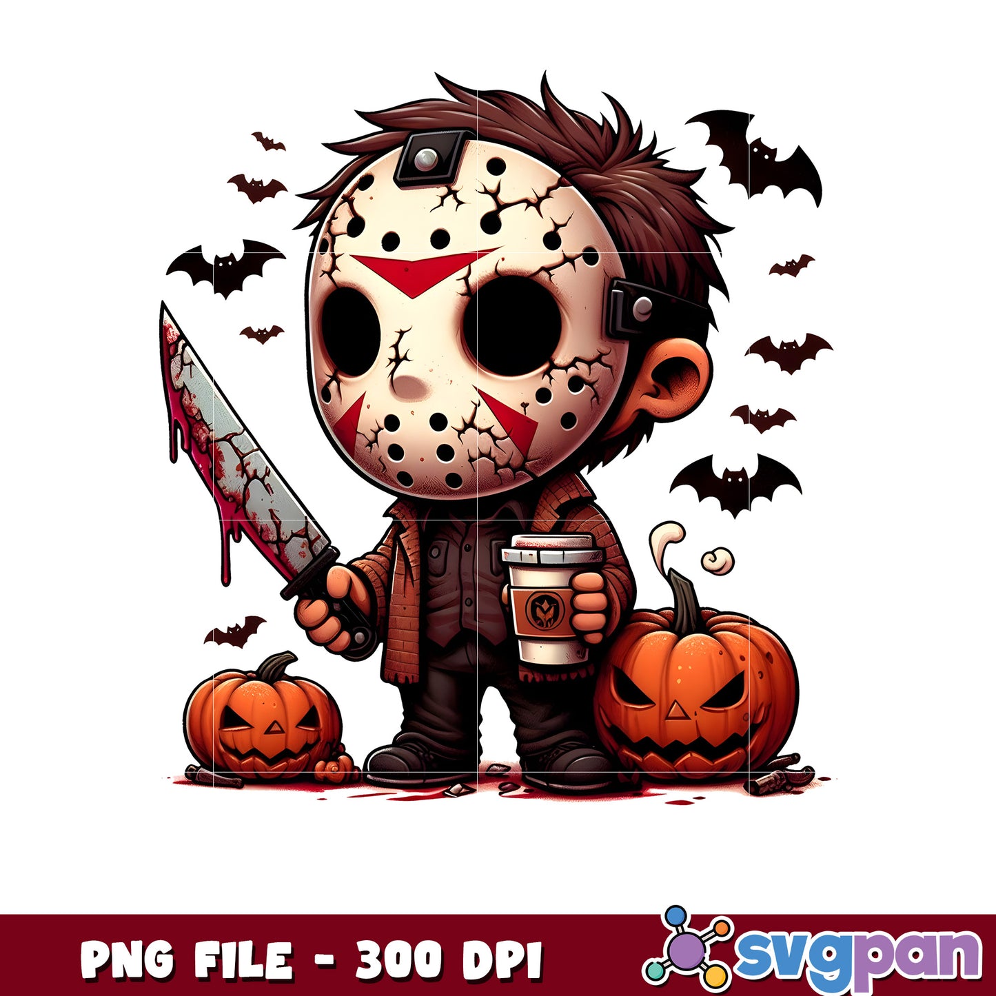 Jason voorhees chibi png, spirit halloweenpng, halloween costumes png