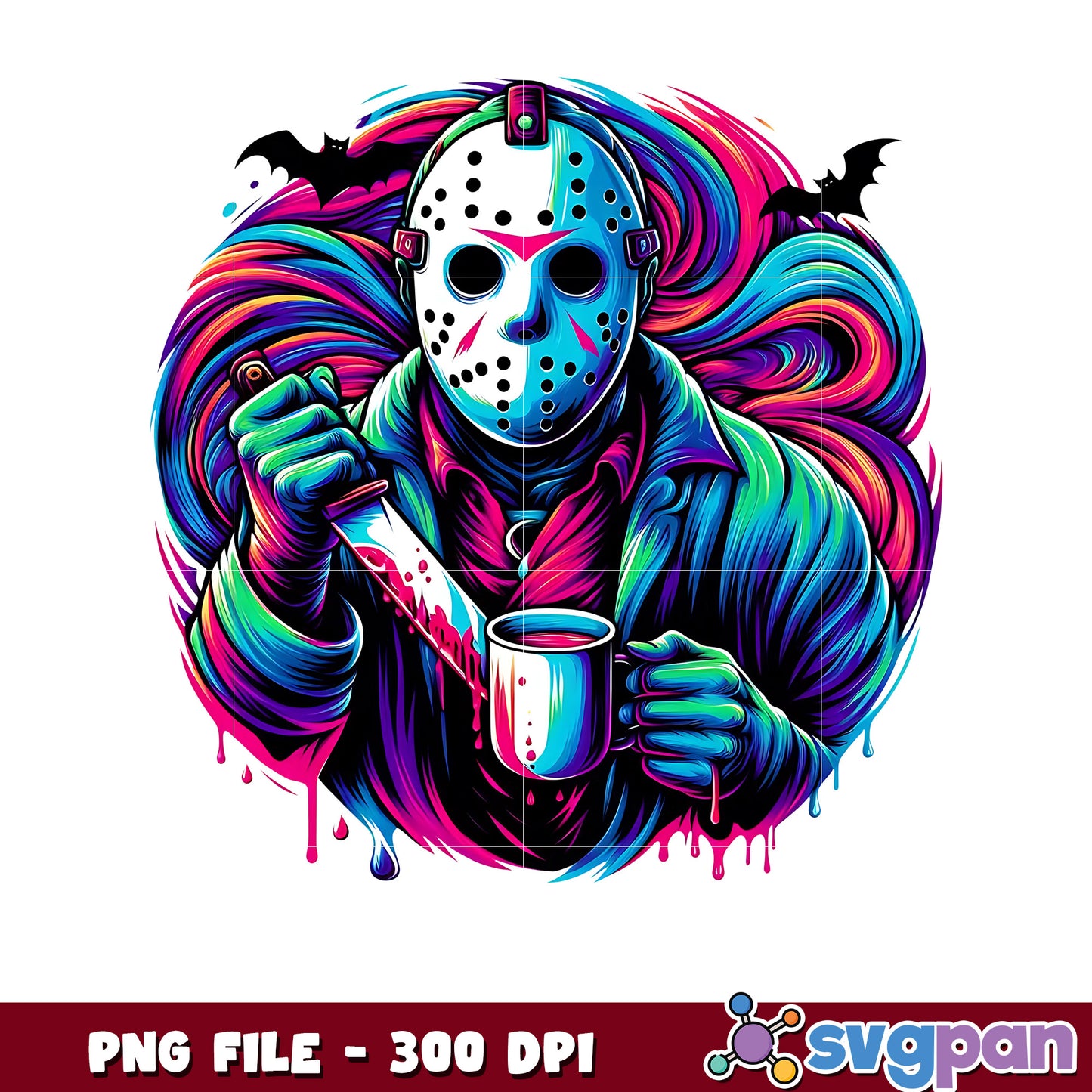 Jason voorhees design png, spooky halloween png, halloween candy png