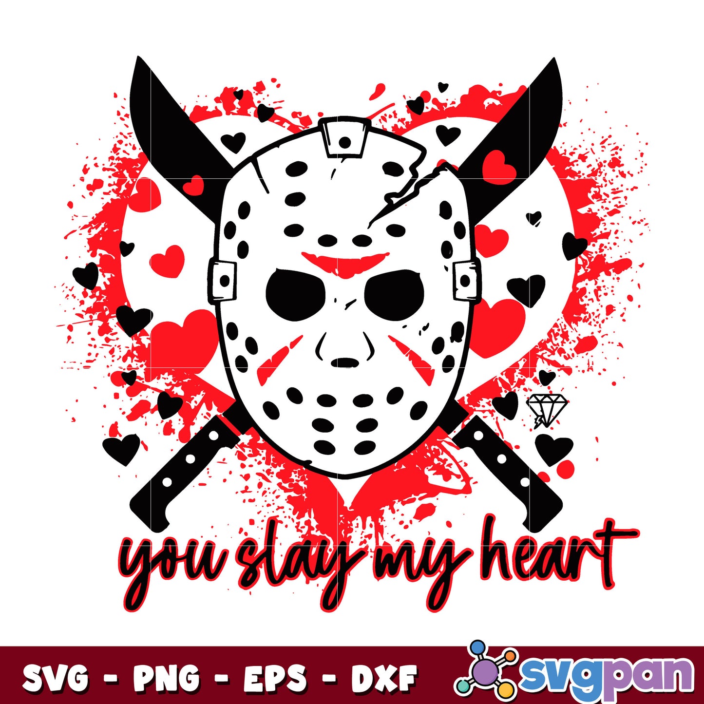 Jason voorhees horror you slay my heart svg