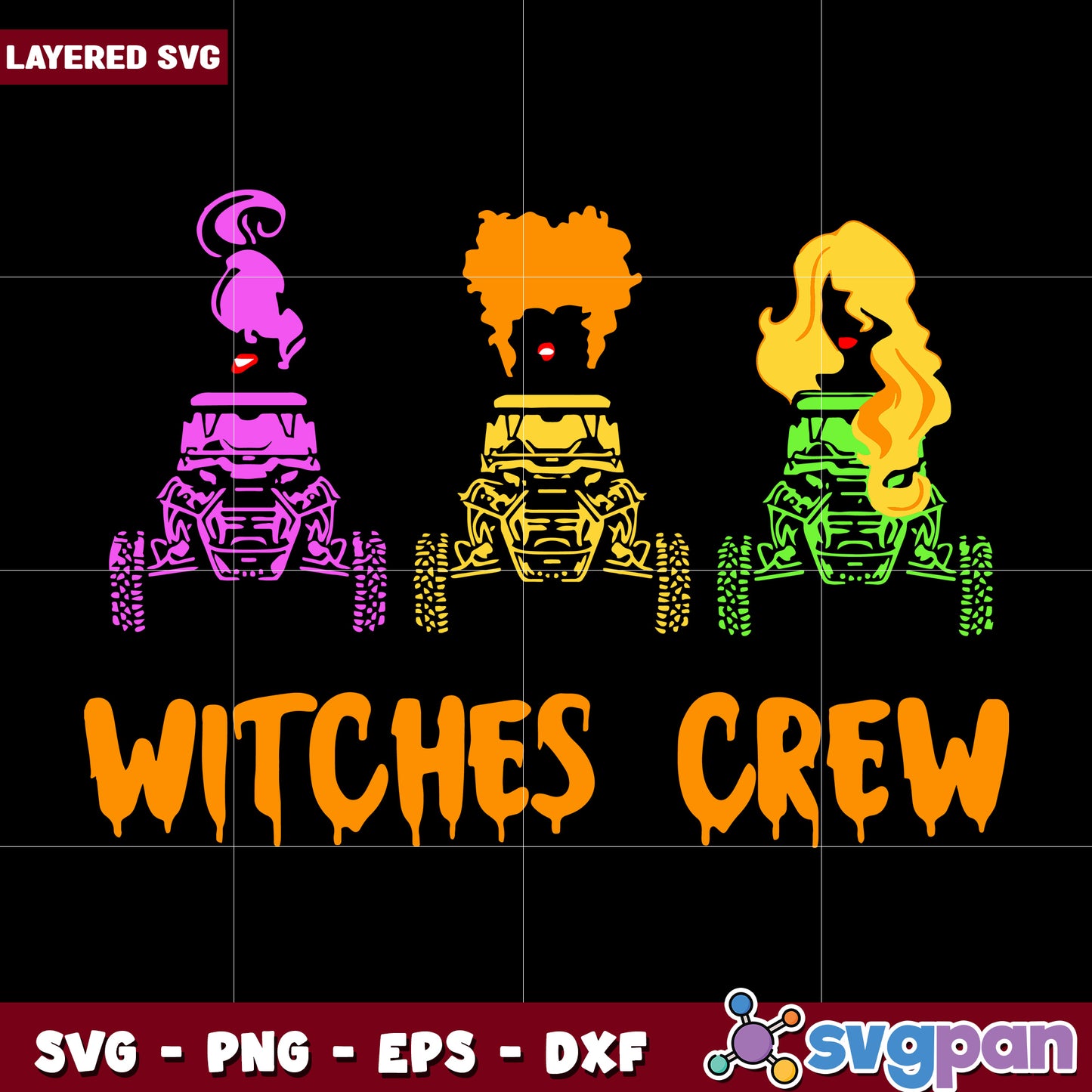 Jeep hocus pocus witches crew svg, halloween toys svg, scary and funny svg