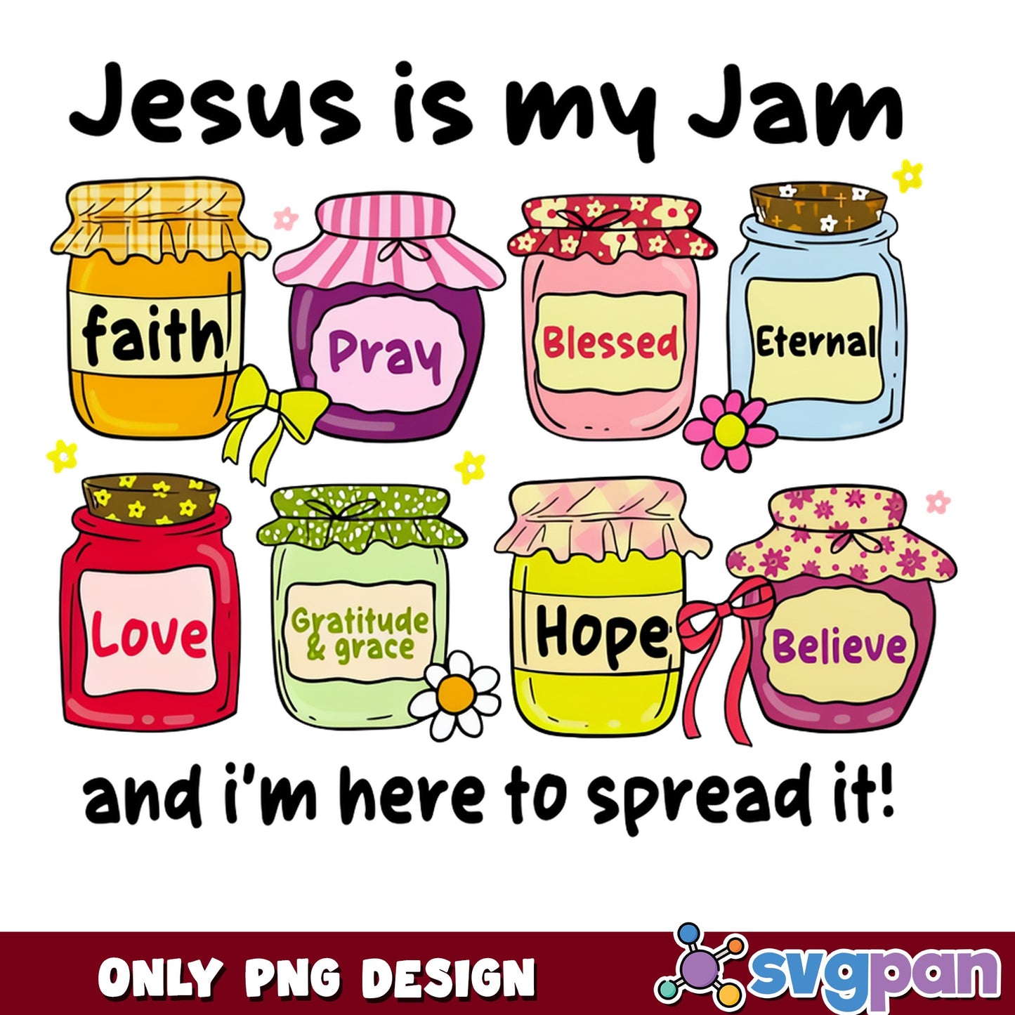 Jesus Is My Jam PNG, Christian Faith Jam Jars PNG, Religious PNG
