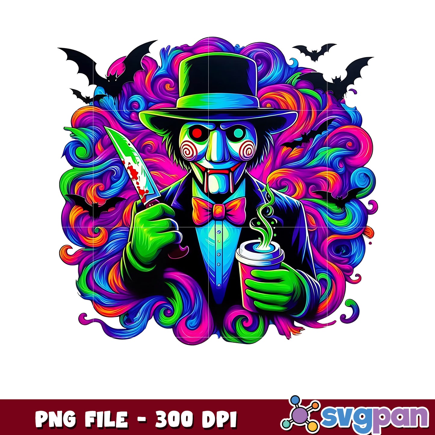 Jigsaw magical png, spooky halloween png, halloween candy png