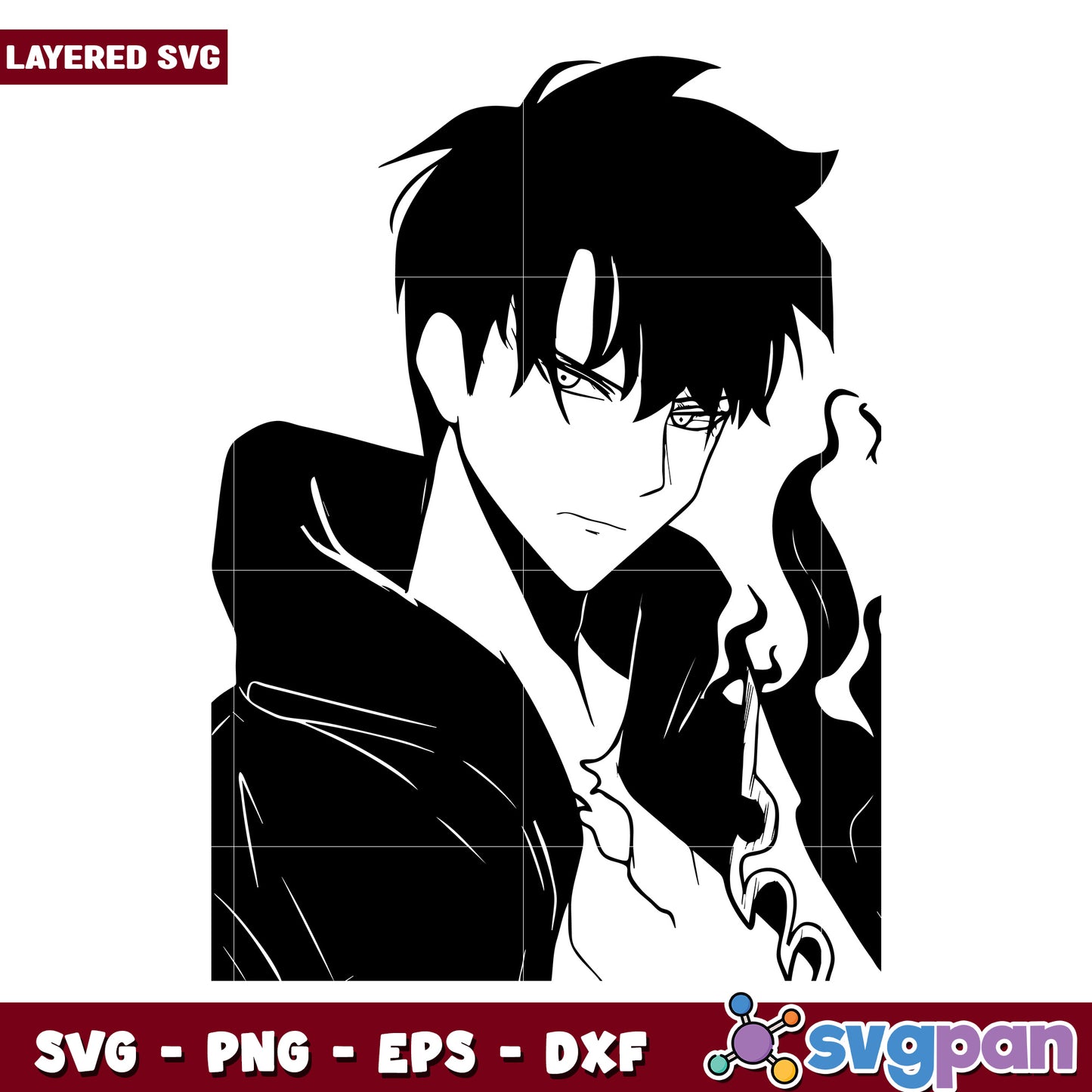 Jinwoo illustration svg, solo leveling season 2 svg, solo leveling anime svg
